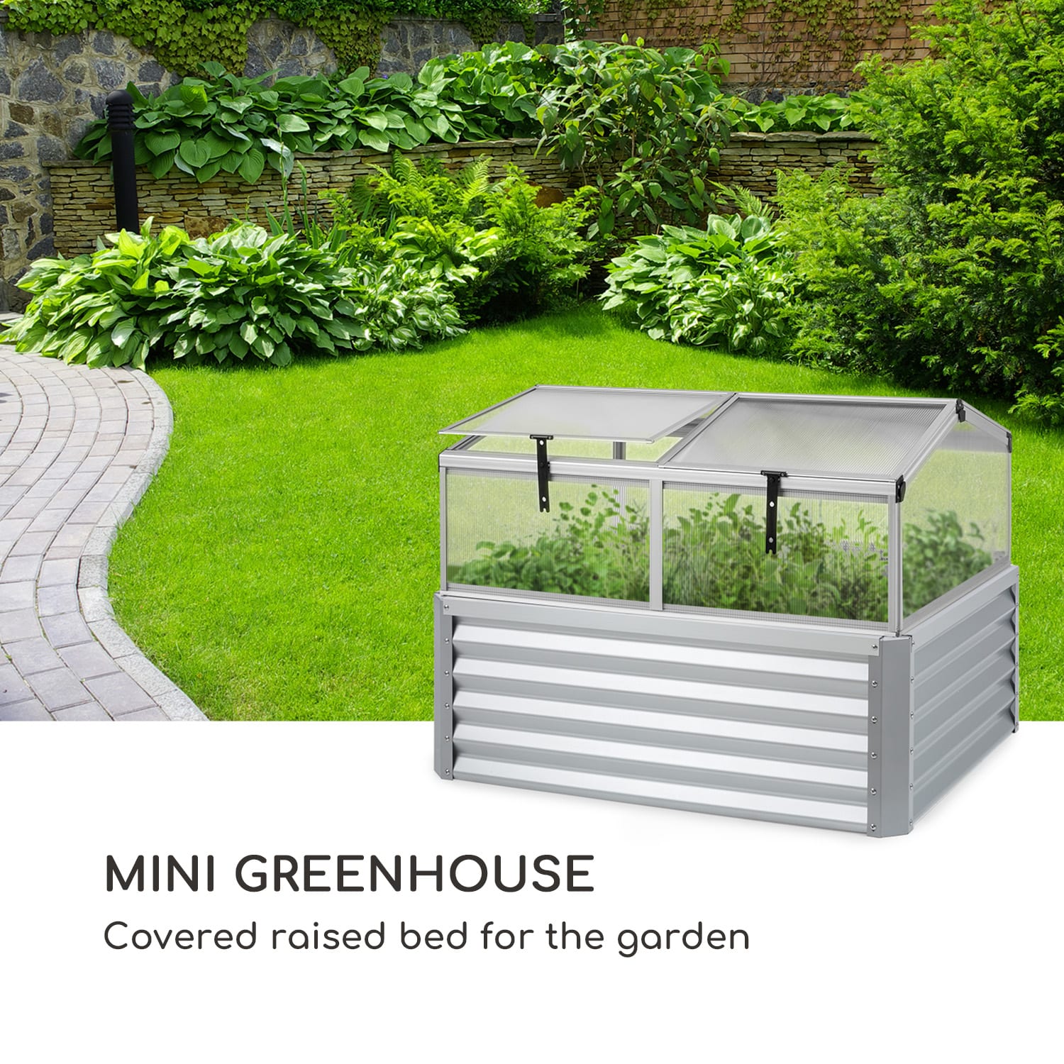 High Grow Advanced, ghiveci cu acoperiș, 120x95x100cm, 540l, oțel, argintiu 