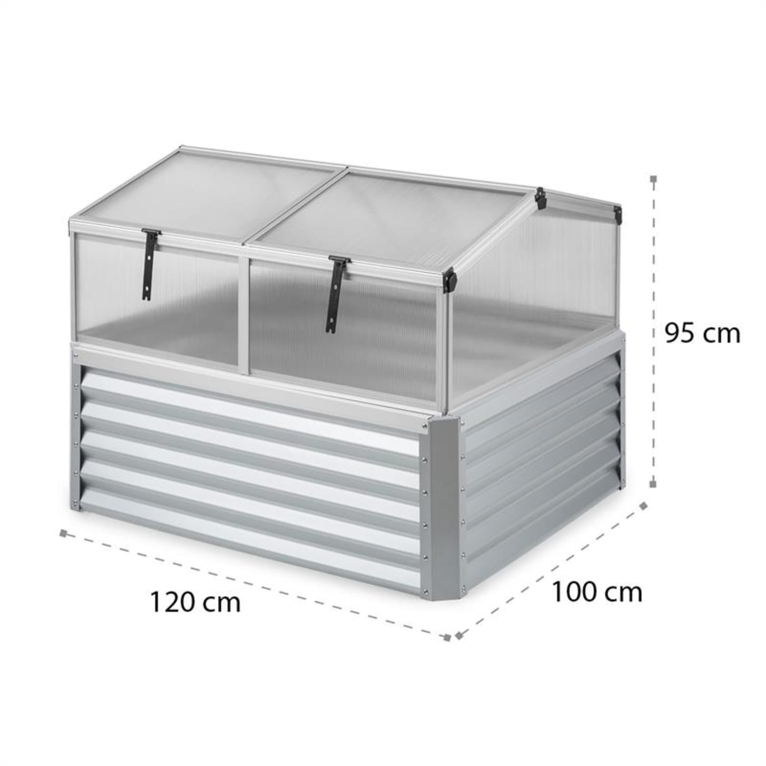 High Grow Advanced, ghiveci cu acoperiș, 120x95x100cm, 540l, oțel, argintiu 