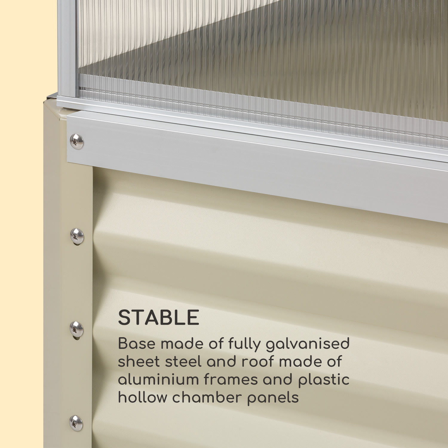 High Grow Advanced, povišena cvjetna gredica s krovom, 120x95x100cm, 540l, čelik, bež 