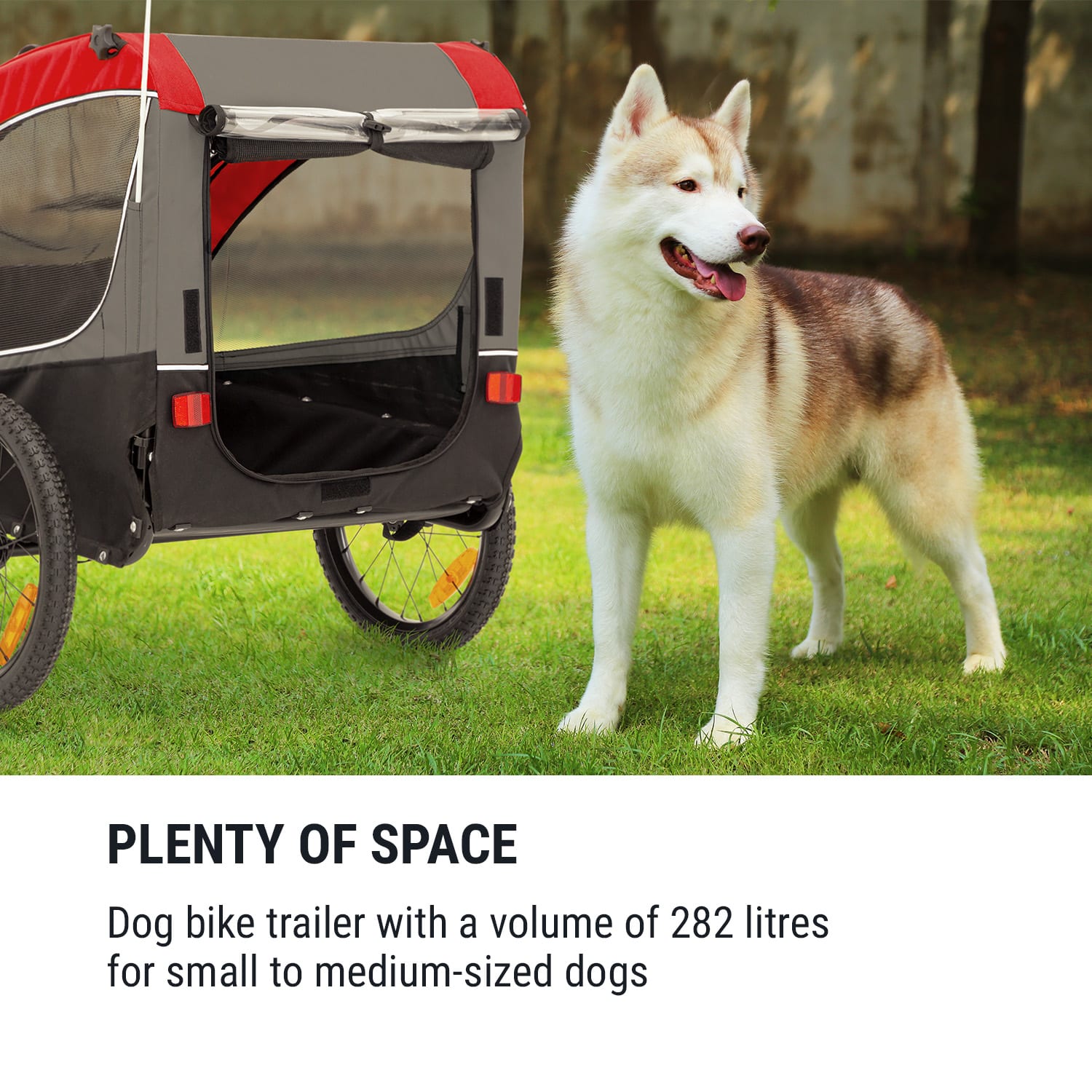 Husky Race, přívěs pro psa, za kolo, 282 l, 40 kg, 600 D, Oxford Canvas, modrý 