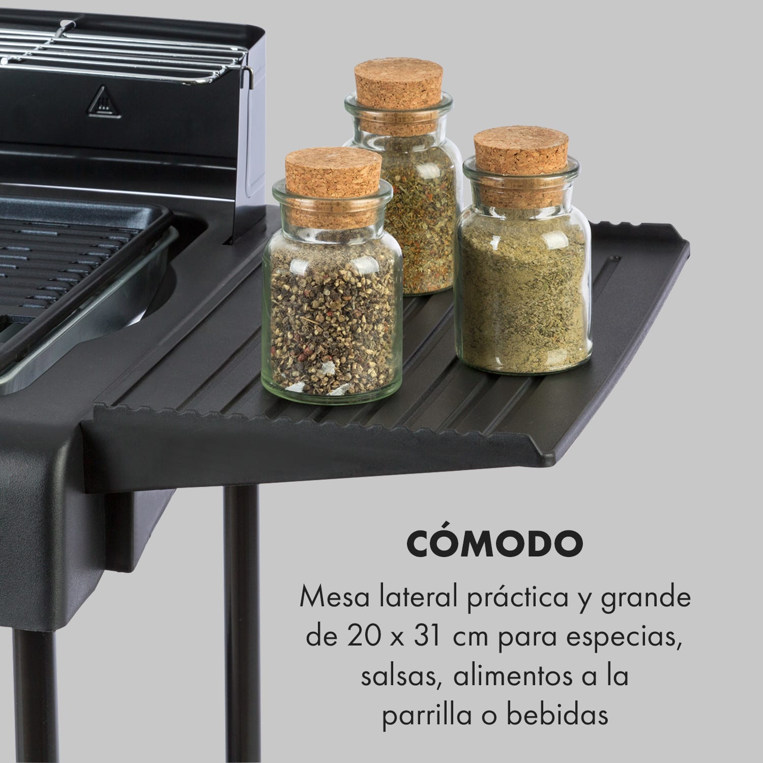 Dr. Beef Pro Parrilla eléctrica 2000W superficie antiadherente mesas auxiliares 