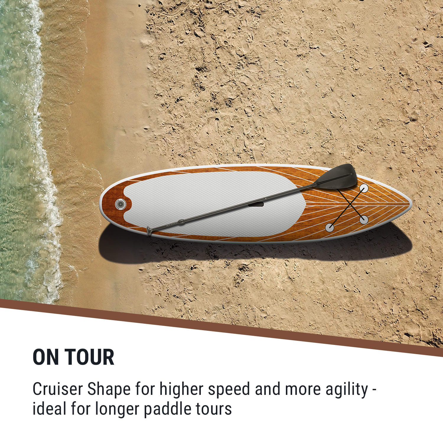 Downwind Cruiser M, paddelboard gonflabil, set , 330 x 10 x 77, portocaliu