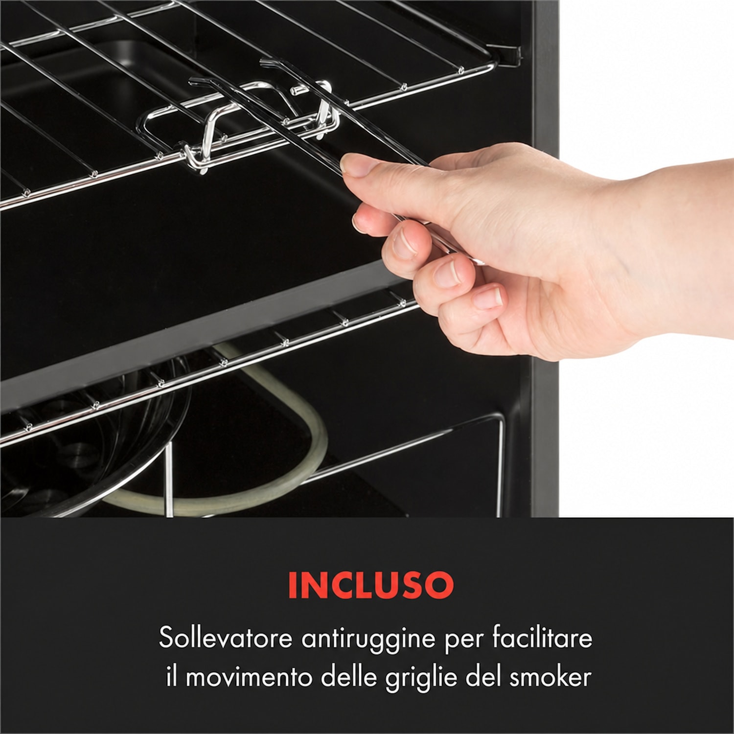 Flintstone affumicatore 1600 W termometro acciaio inox nero Nero