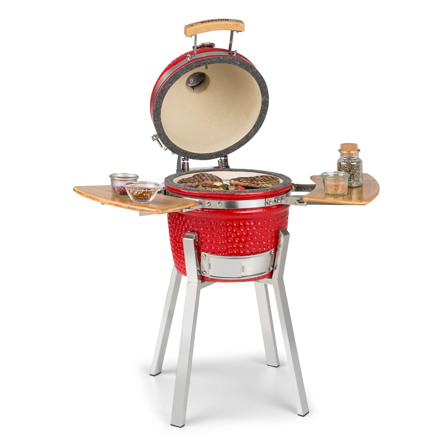 Princesize Pro parrilla Kamado 13" (33cm) piezas laterales del termómetro rojo Rojo