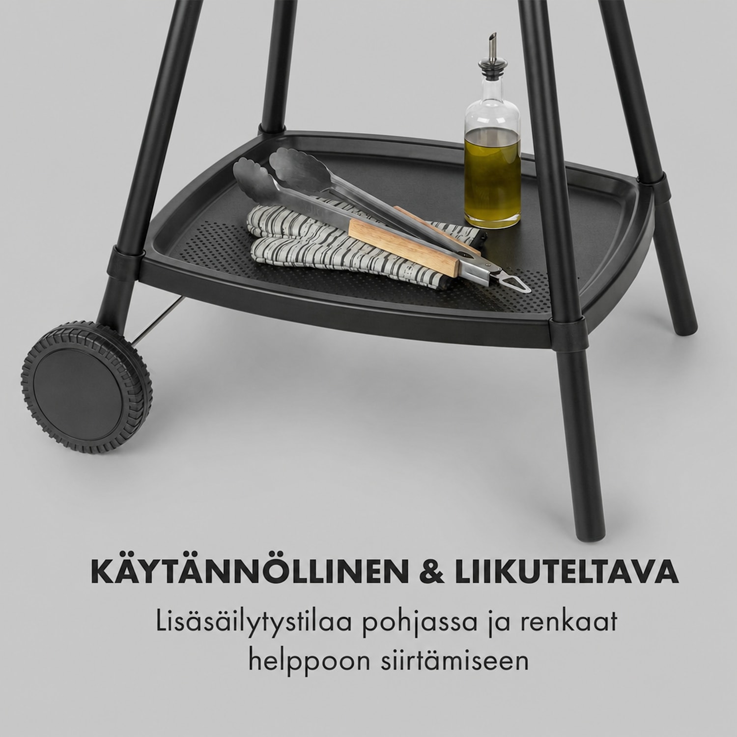 Gatsby sähkögrilli 2000 W tarttumaton grillauspinta sivupöydät musta Musta