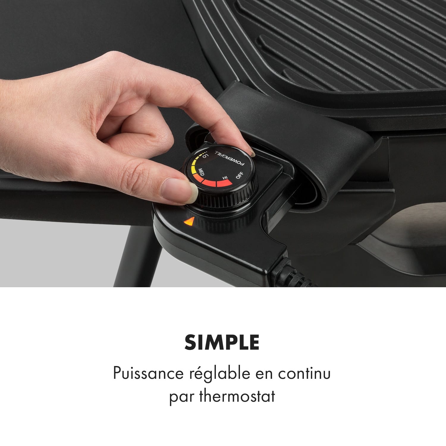 Gatsby Grill électrique 2000W 4 pieds acier inox -noir Noir