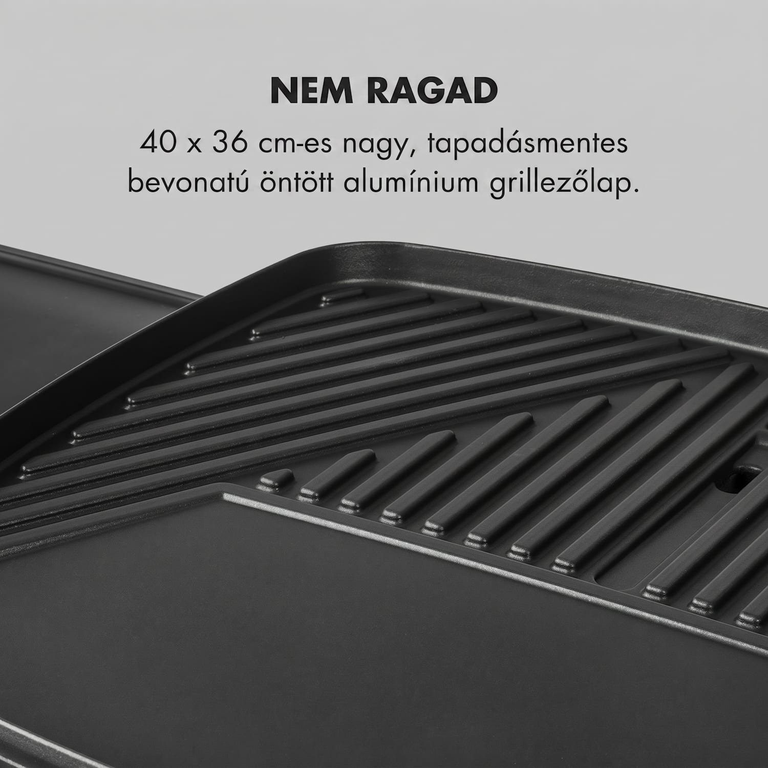 Gatsby, elektromos grill, 2000 W, tapadásmentes felület, oldalsó asztalok, fekete Fekete