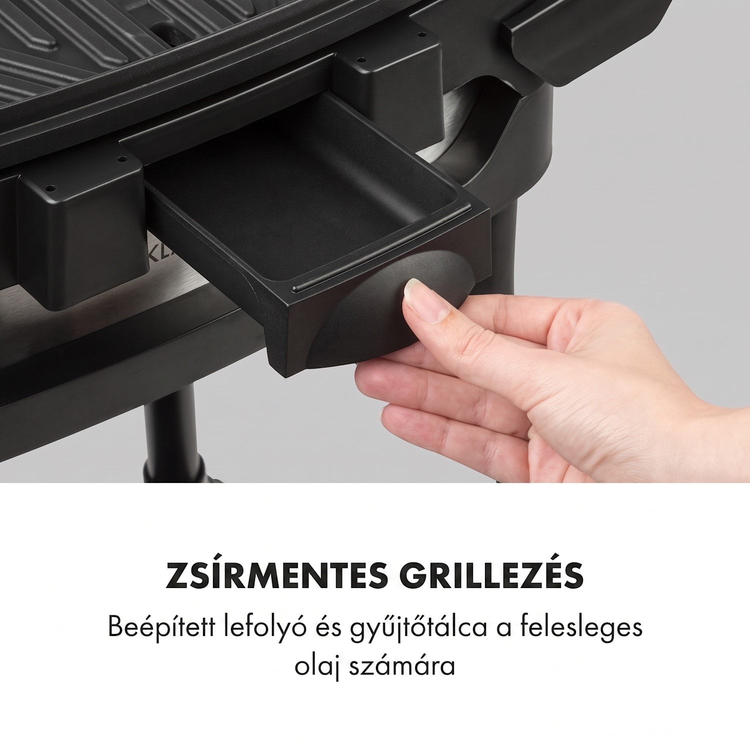 Gatsby, elektromos grill, 2000 W, tapadásmentes felület, oldalsó asztalok, fekete Fekete