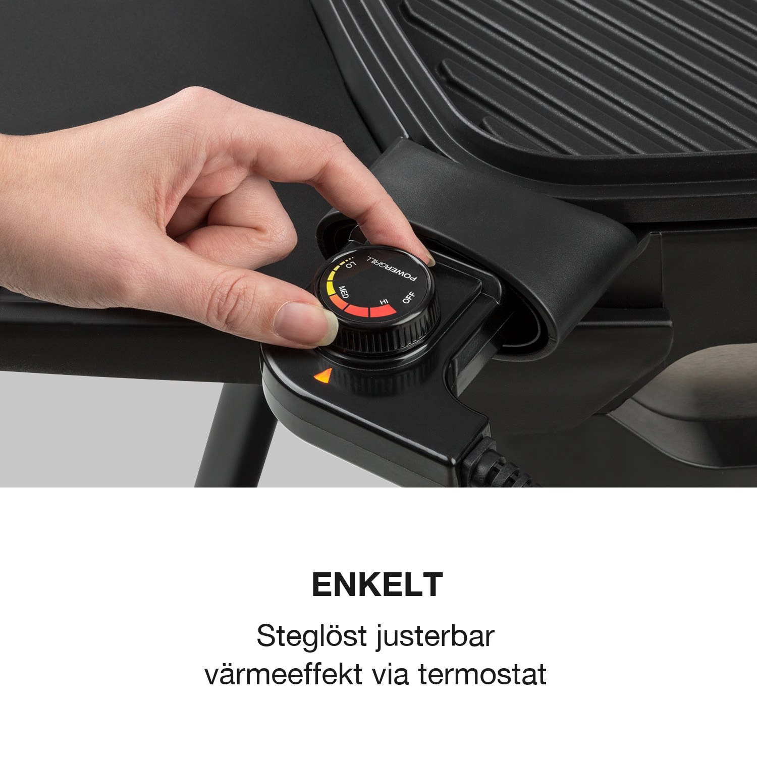 Gatsby elgrill 2000W non-stick-grillyta sidobord svart 