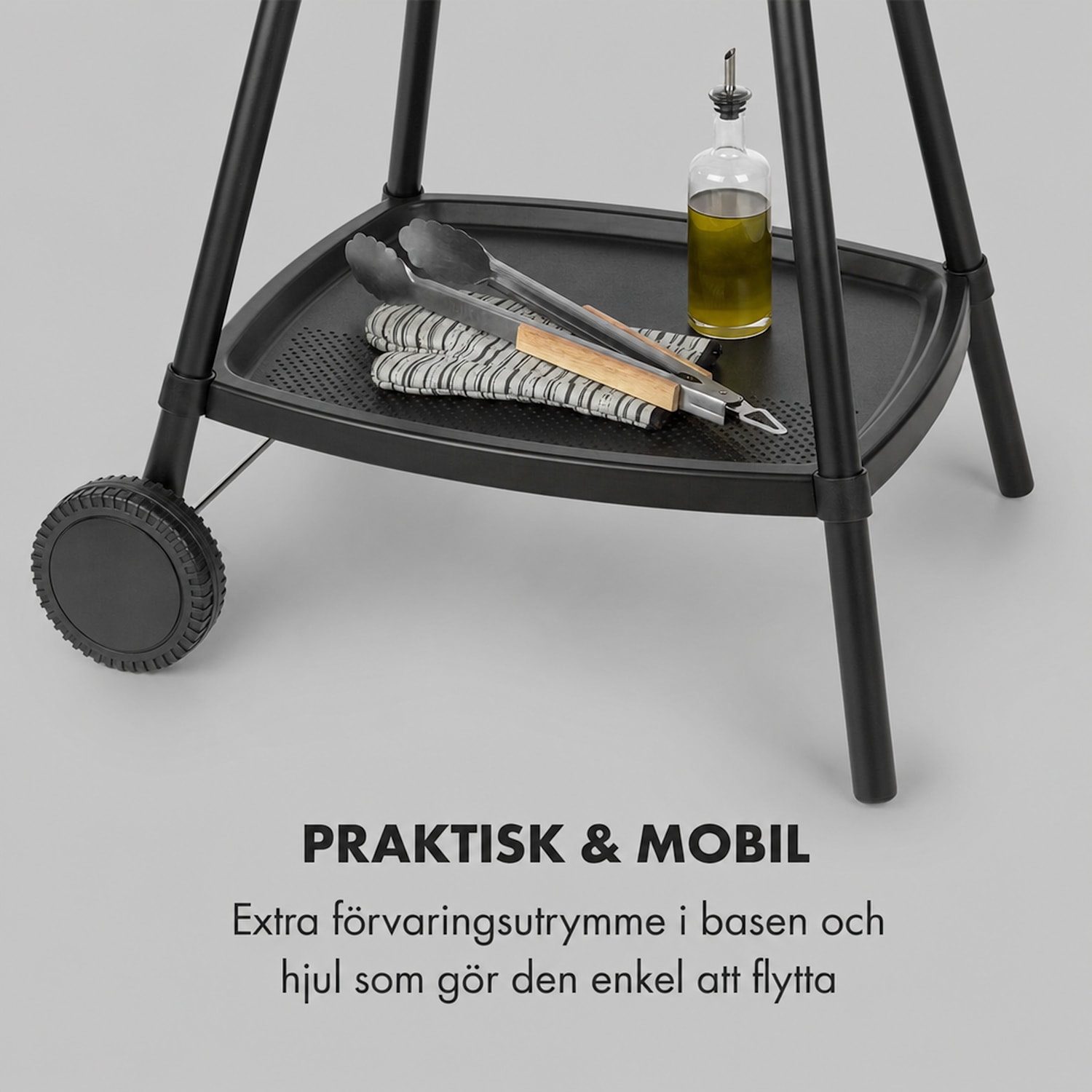 Gatsby elgrill 2000W non-stick-grillyta sidobord svart 