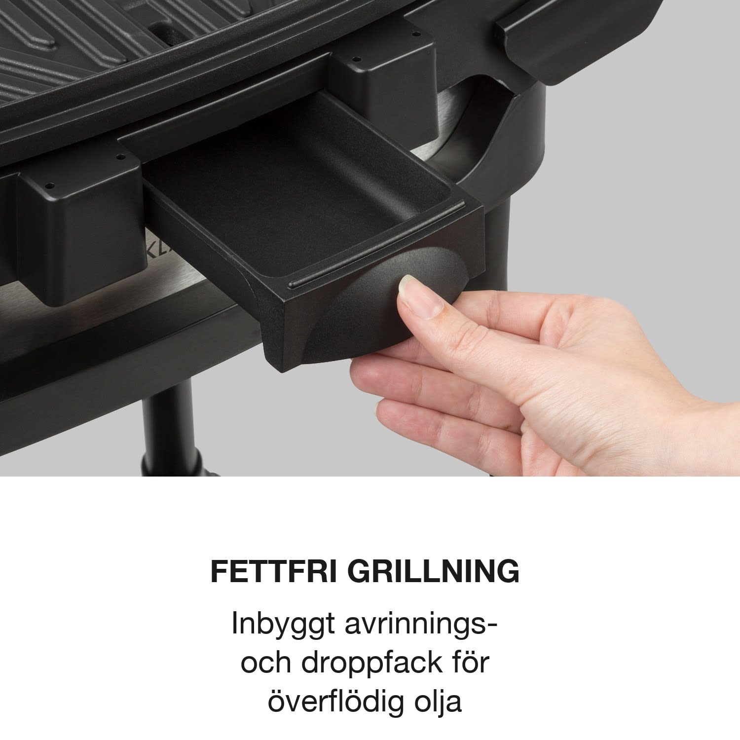 Gatsby elgrill 2000W non-stick-grillyta sidobord svart 