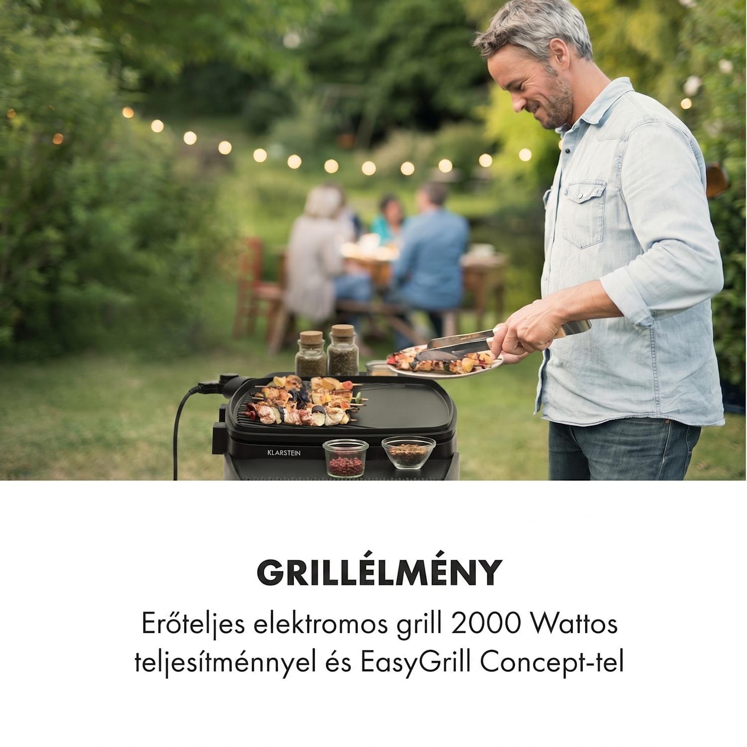Gatsby, elektromos grill, 2000 W, tapadásmentes felület, oldalsó asztalok, bézs/fekete Homok