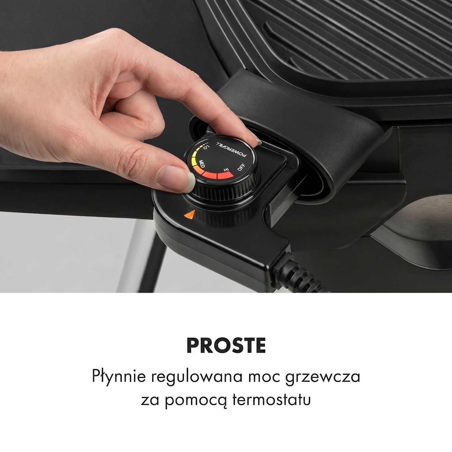 Gatsby, grill elektryczny, 2000 W, płyta grillowa z powłoką nieprzywierającą, stoliki boczne Piasek