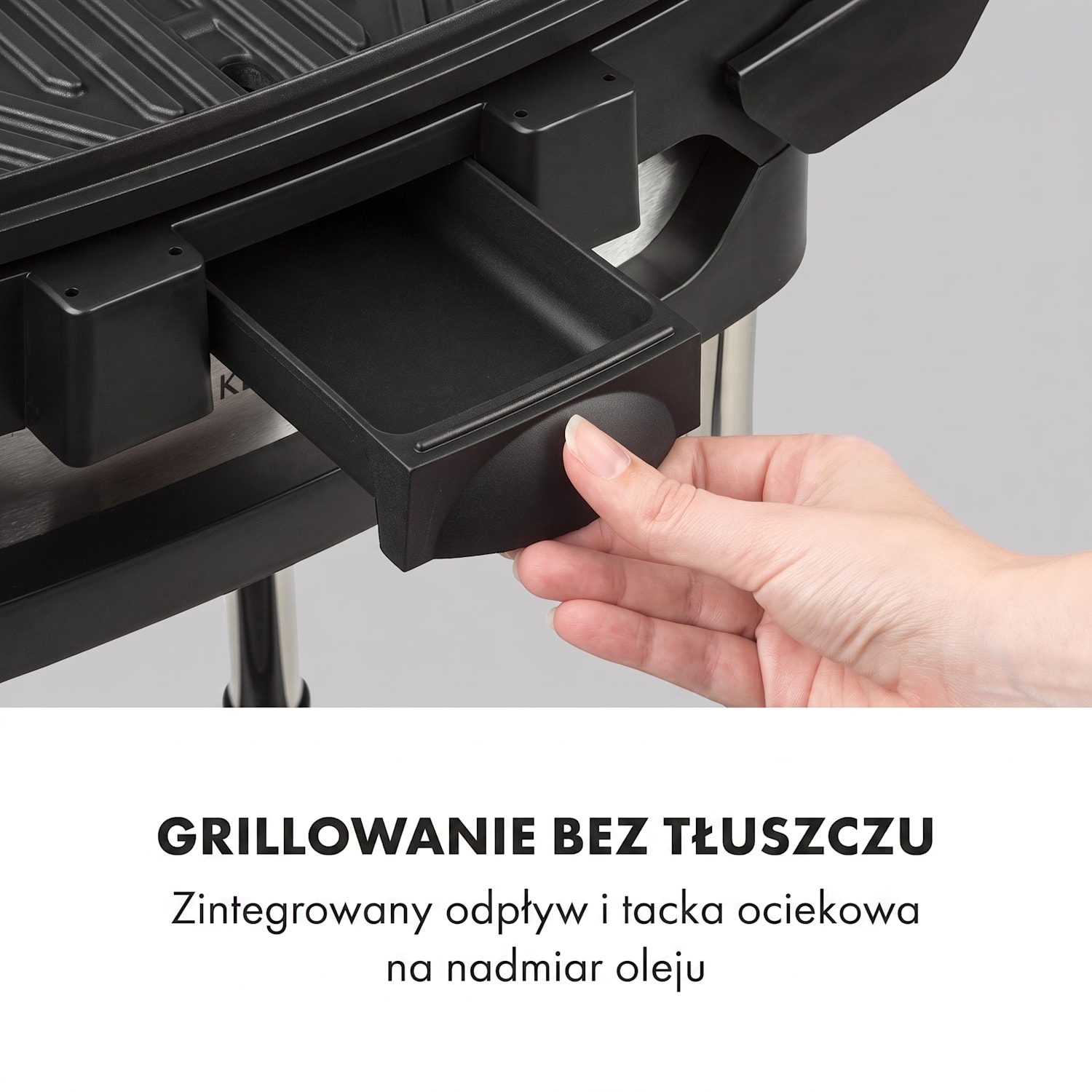 Gatsby, grill elektryczny, 2000 W, płyta grillowa z powłoką nieprzywierającą, stoliki boczne Piasek