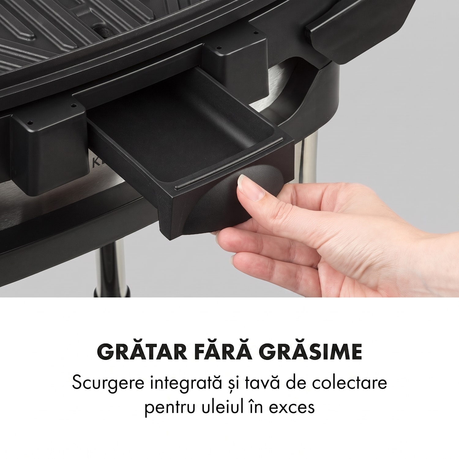 Gatsby, grill electric, 2000 W, grilaj antiaderent, măsuțe laterale, bej/negru Nisip
