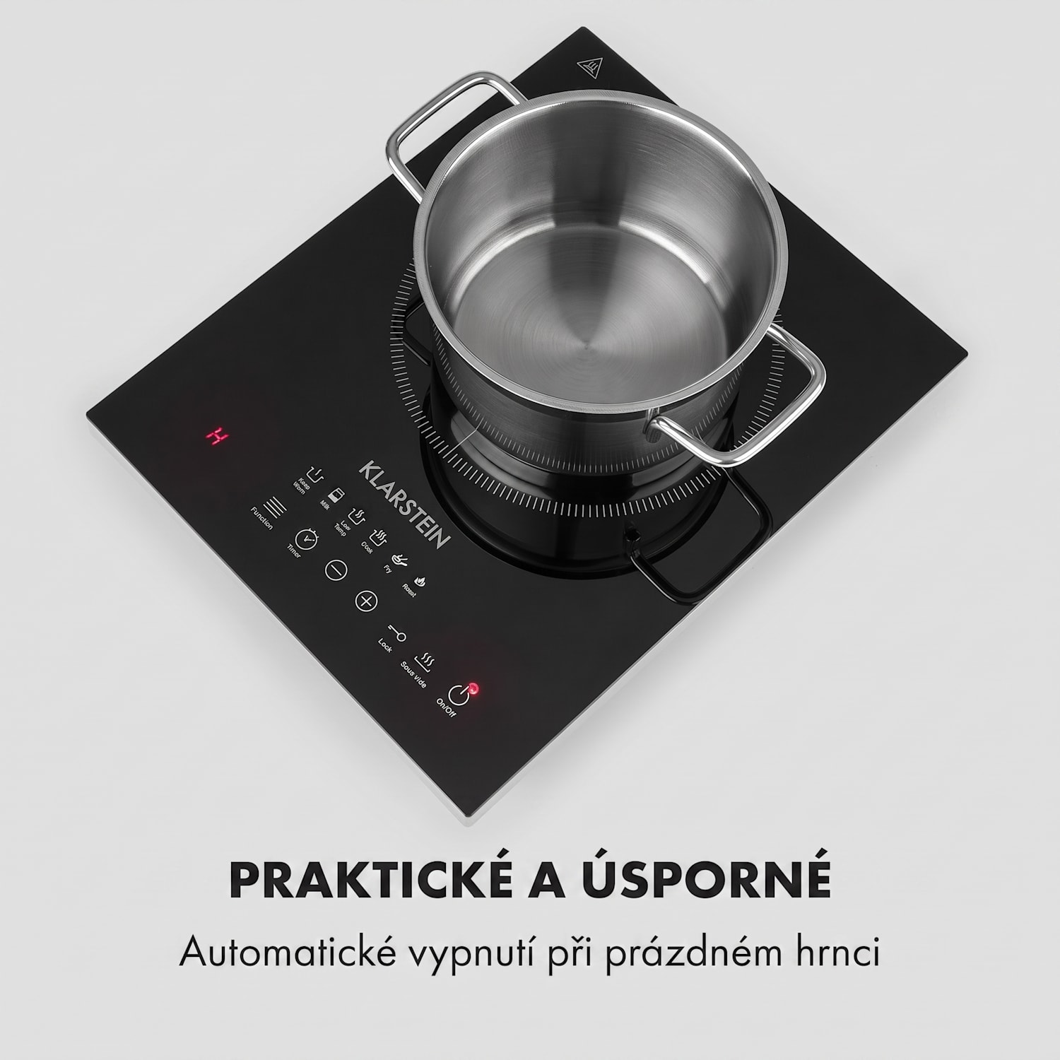 Cook n Roll, indukční varná deska, 2000 W, 10 úrovní výkonu, 3h časovač, černá 