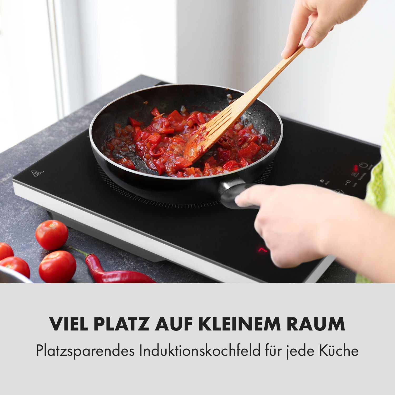 Cook n Roll Induktionskochfeld 2000W Timer 10 Stufen Bratenthermometer 