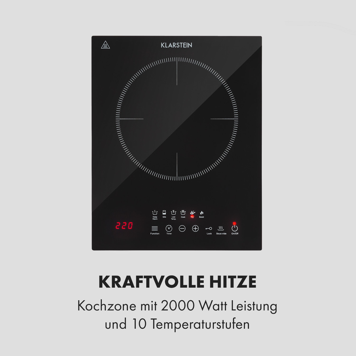 Cook n Roll Induktionskochfeld 2000W Timer 10 Stufen Bratenthermometer 