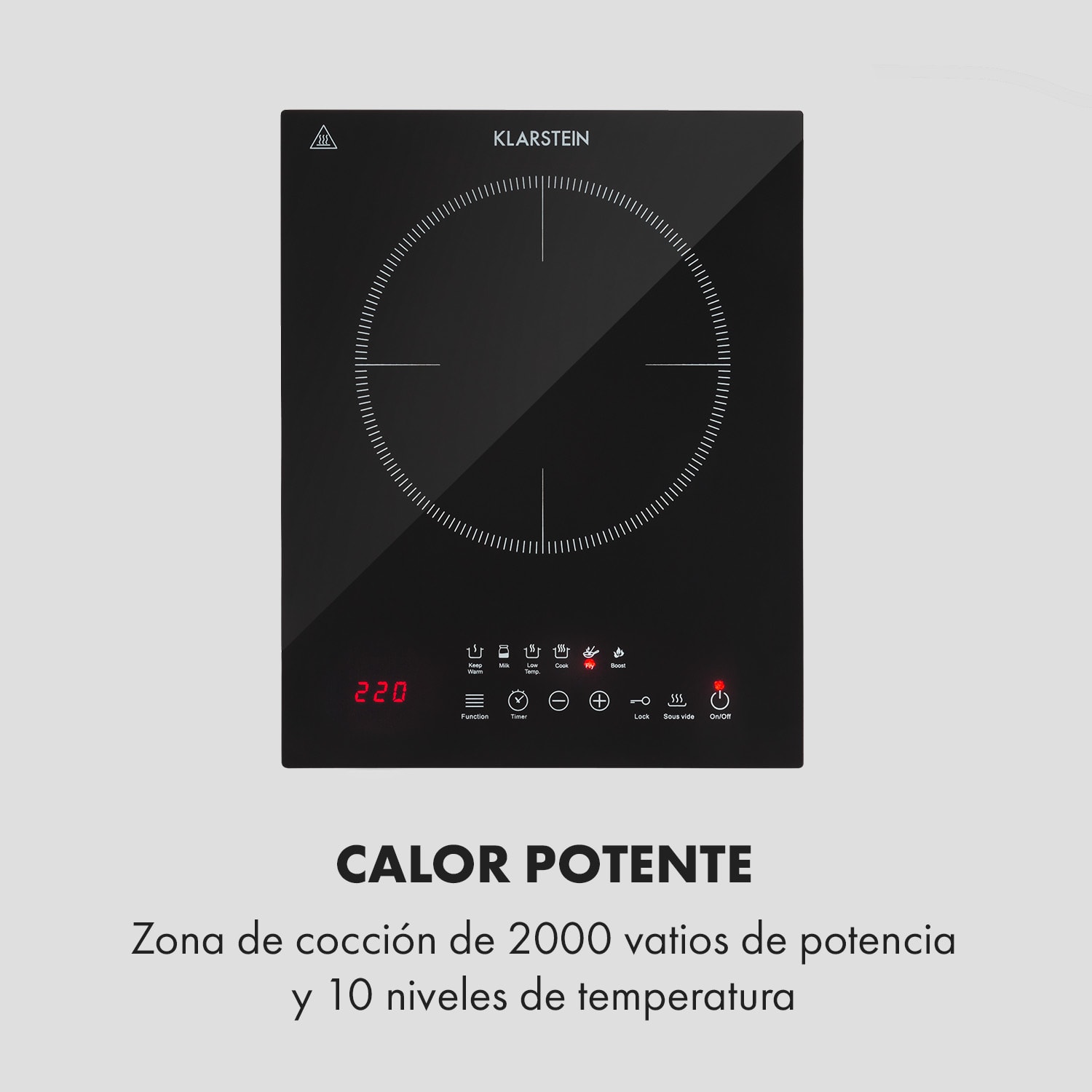 Cook n Roll Placa de inducción 2000W temporizador 3h 10 niveles color negro 