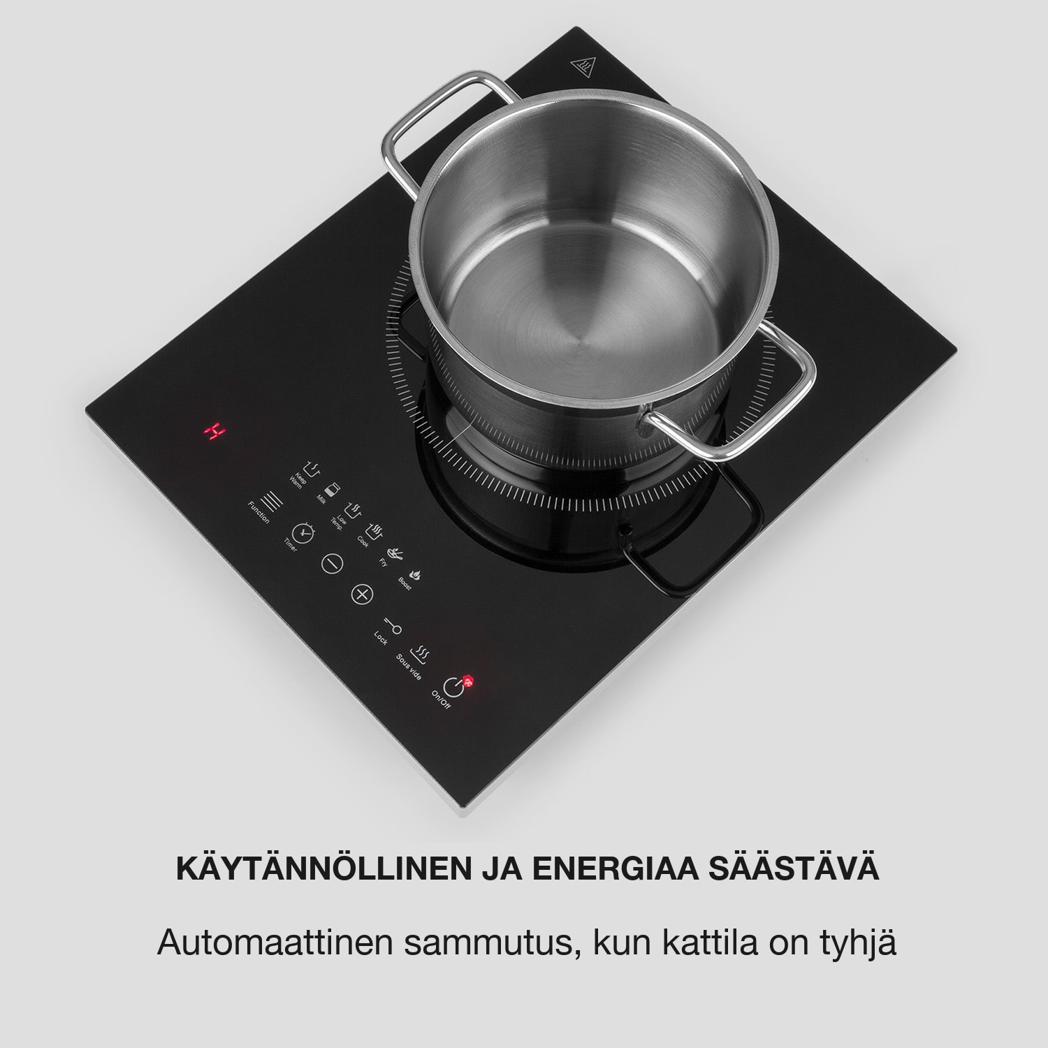 Cook n Roll -induktioliesi 2000 W 3 h ajastin 10 tehotasoa musta 