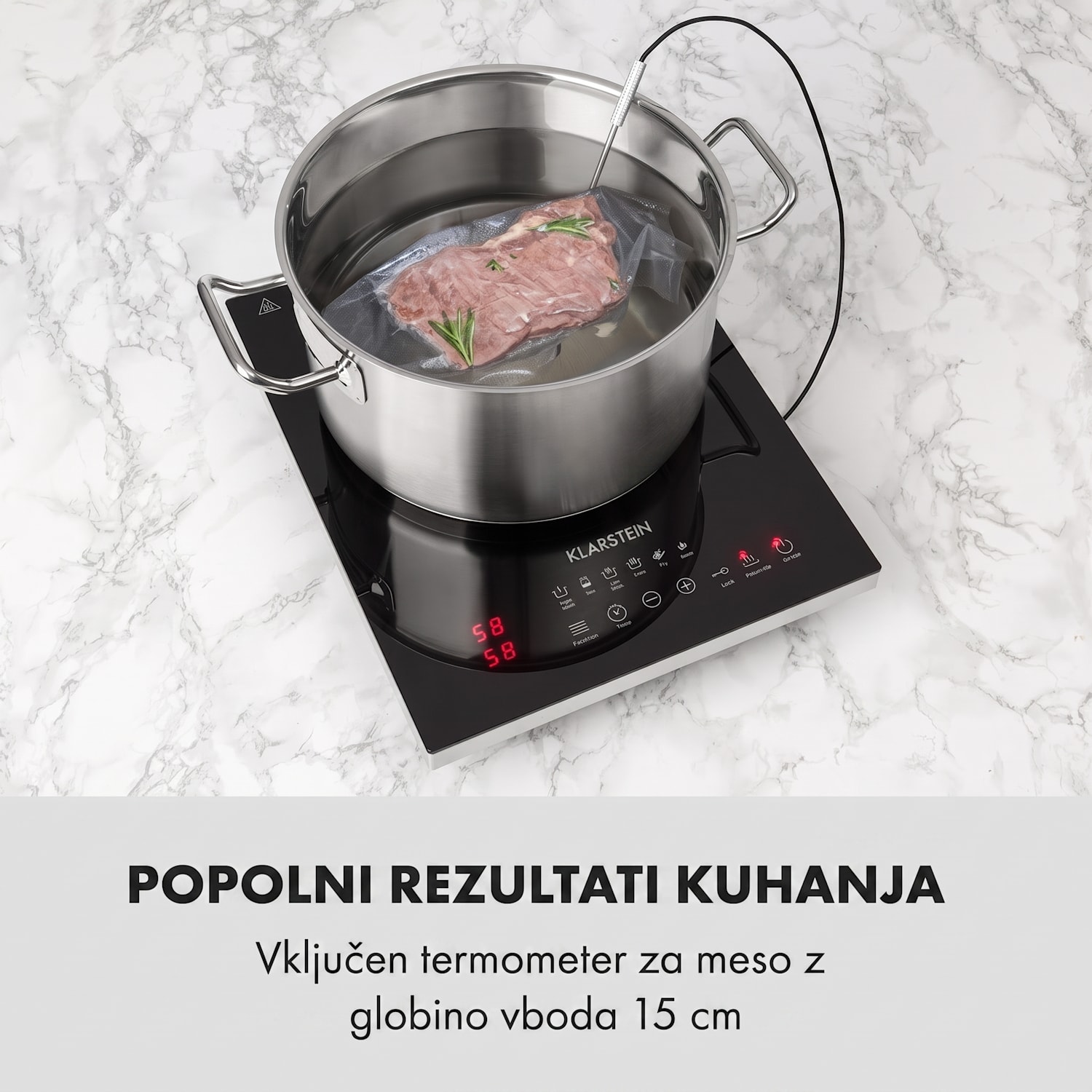 Cook n Roll, indukcijska kuhalna plošča, 2000 W, 3 h časovnik, 10 stopenjska, črna 