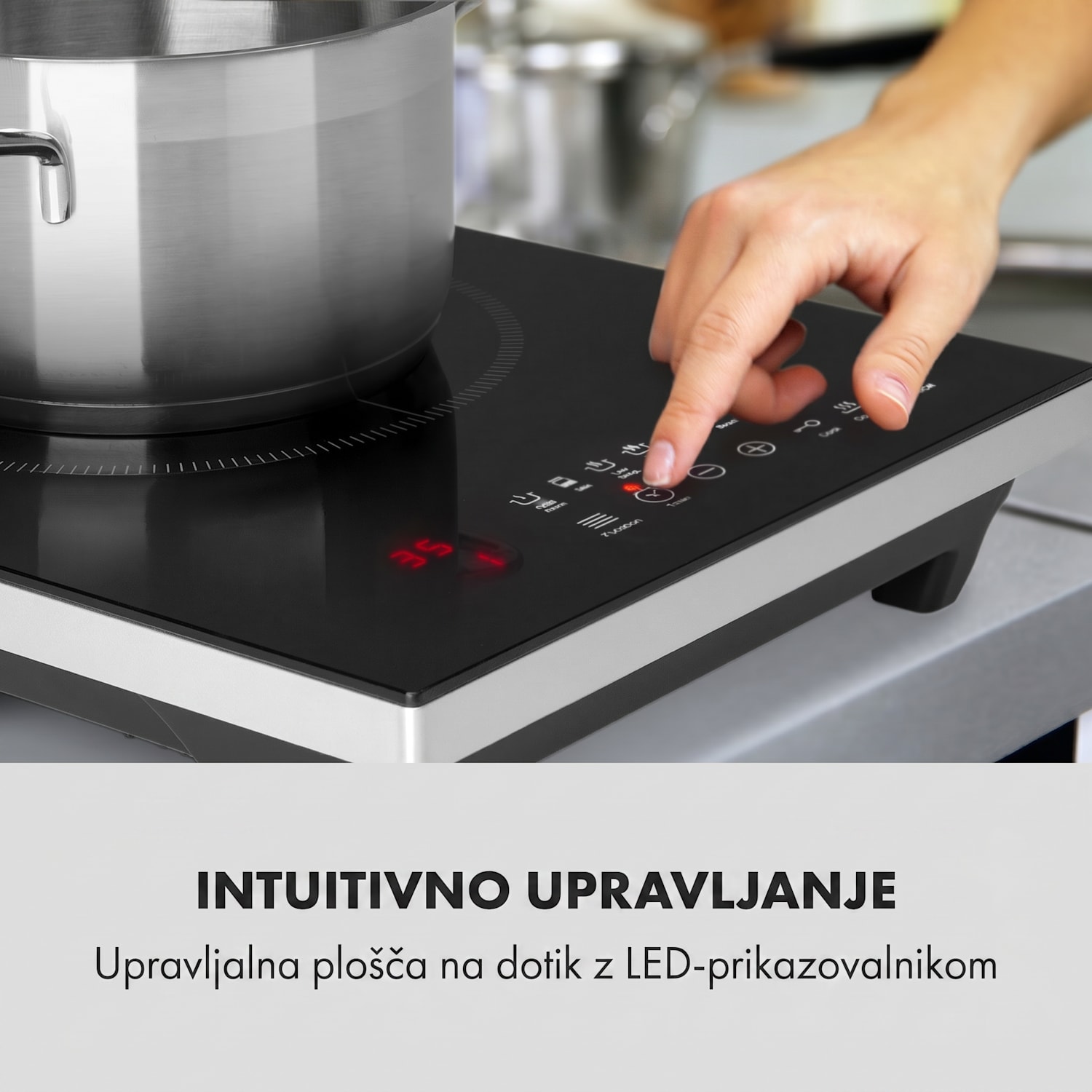 Cook n Roll, indukcijska kuhalna plošča, 2000 W, 3 h časovnik, 10 stopenjska, črna 