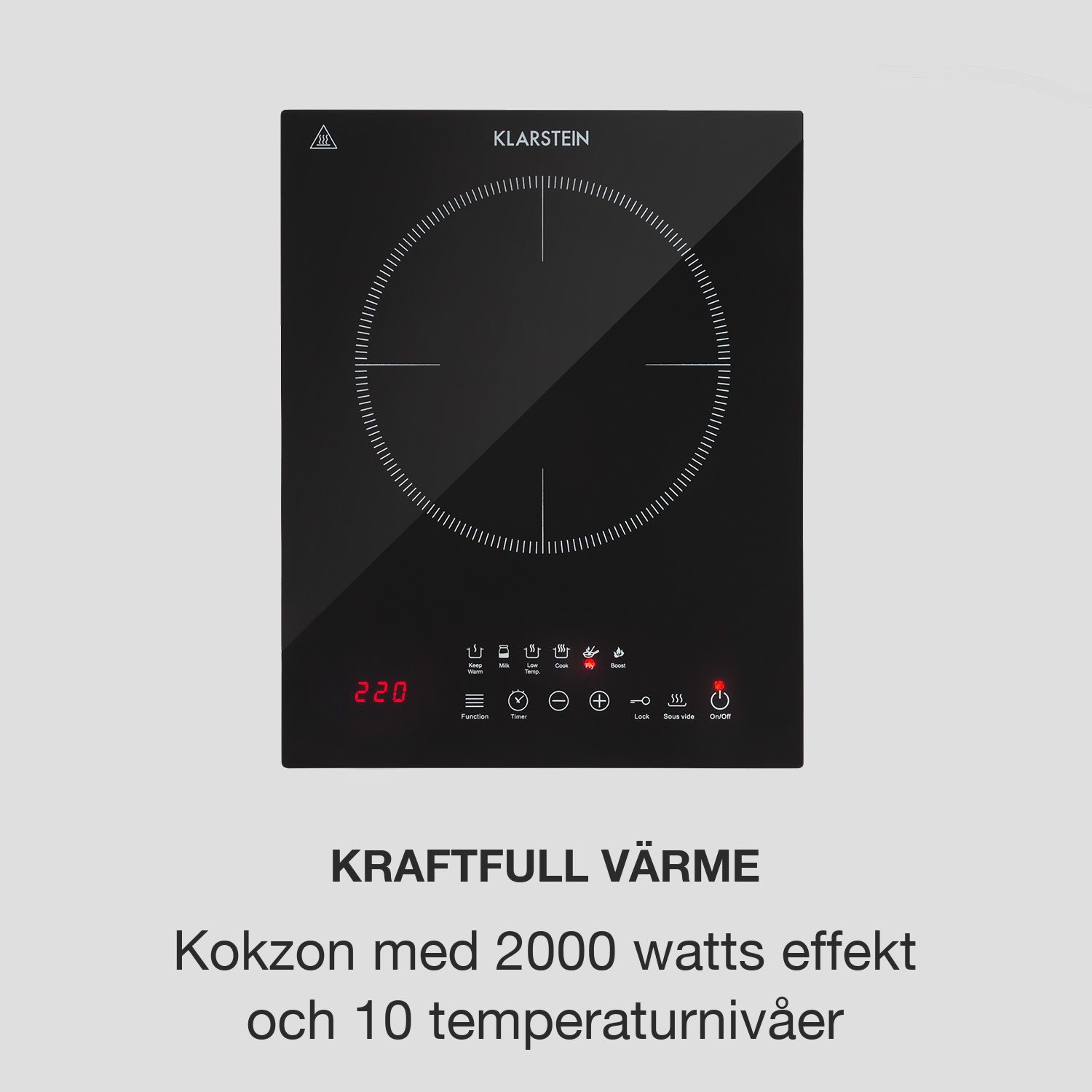 Cook n Roll induktionshäll 2000W 3h-timer 10 steg svart 