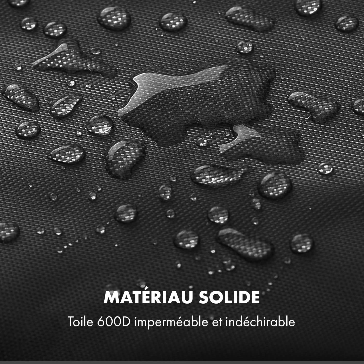 Tomahawk housse de protection contre les intempéries, toile canevas 600D, 30/70% PE/PVC, noire 