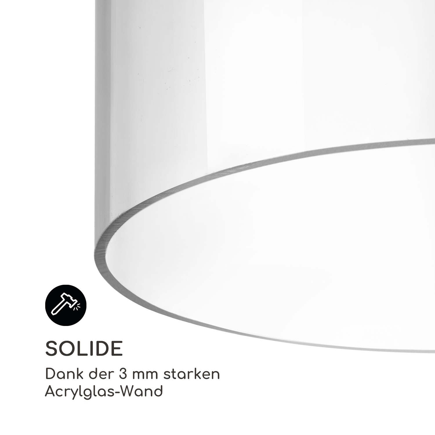 Skydive 100 tour à poissons 100 cm Ø 20 cm acrylique métal transparent 127 cm