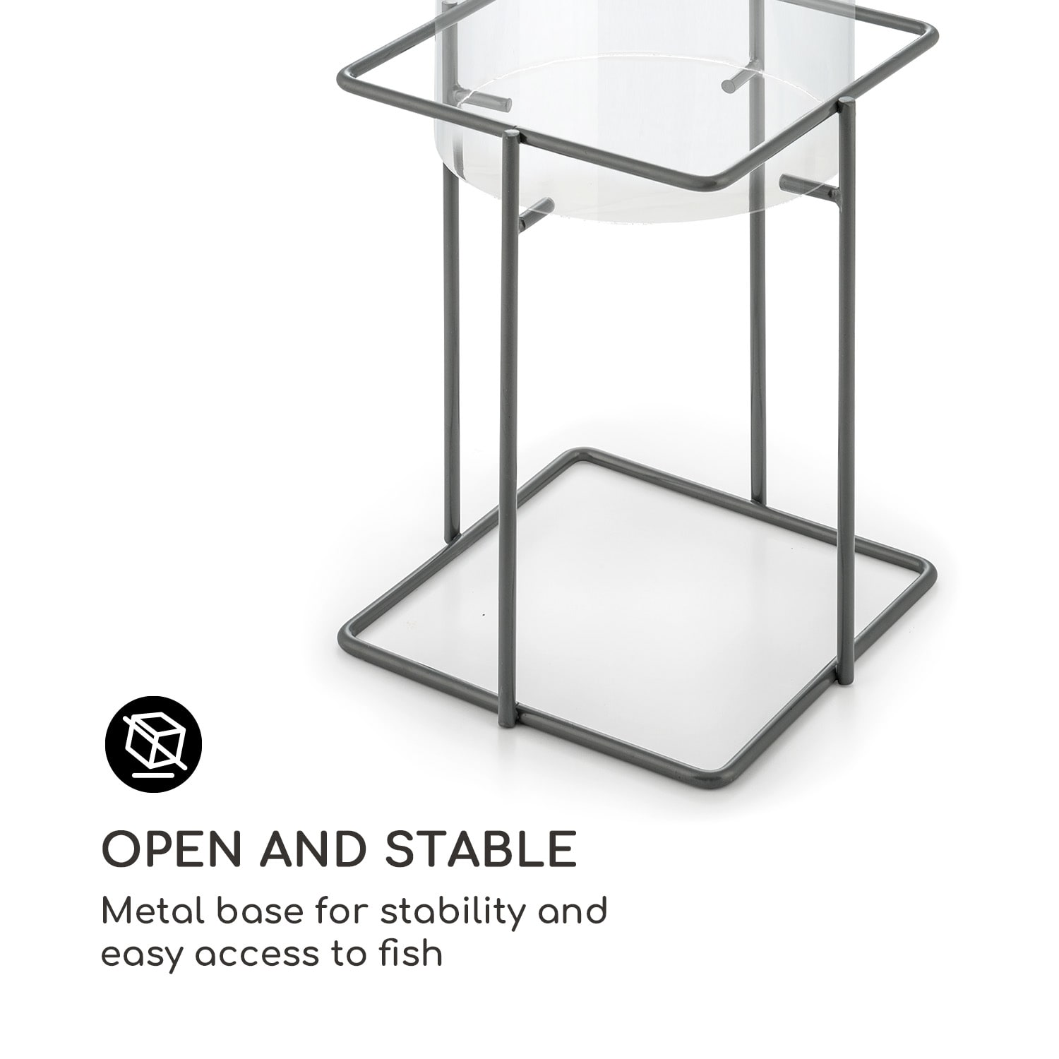 Skydive 60 Torre para peces 60 cm Ø 20 cm cristal acrílico metal transparente