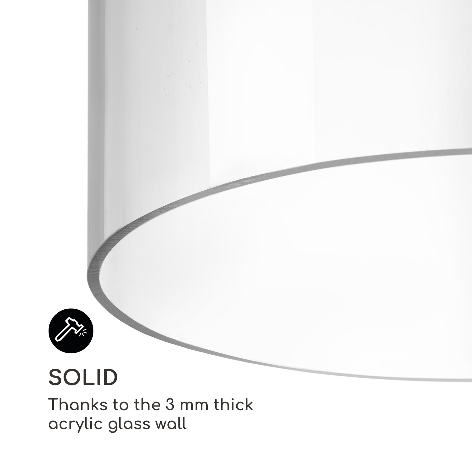Skydive 60 Torre para peces 60 cm Ø 20 cm cristal acrílico metal transparente