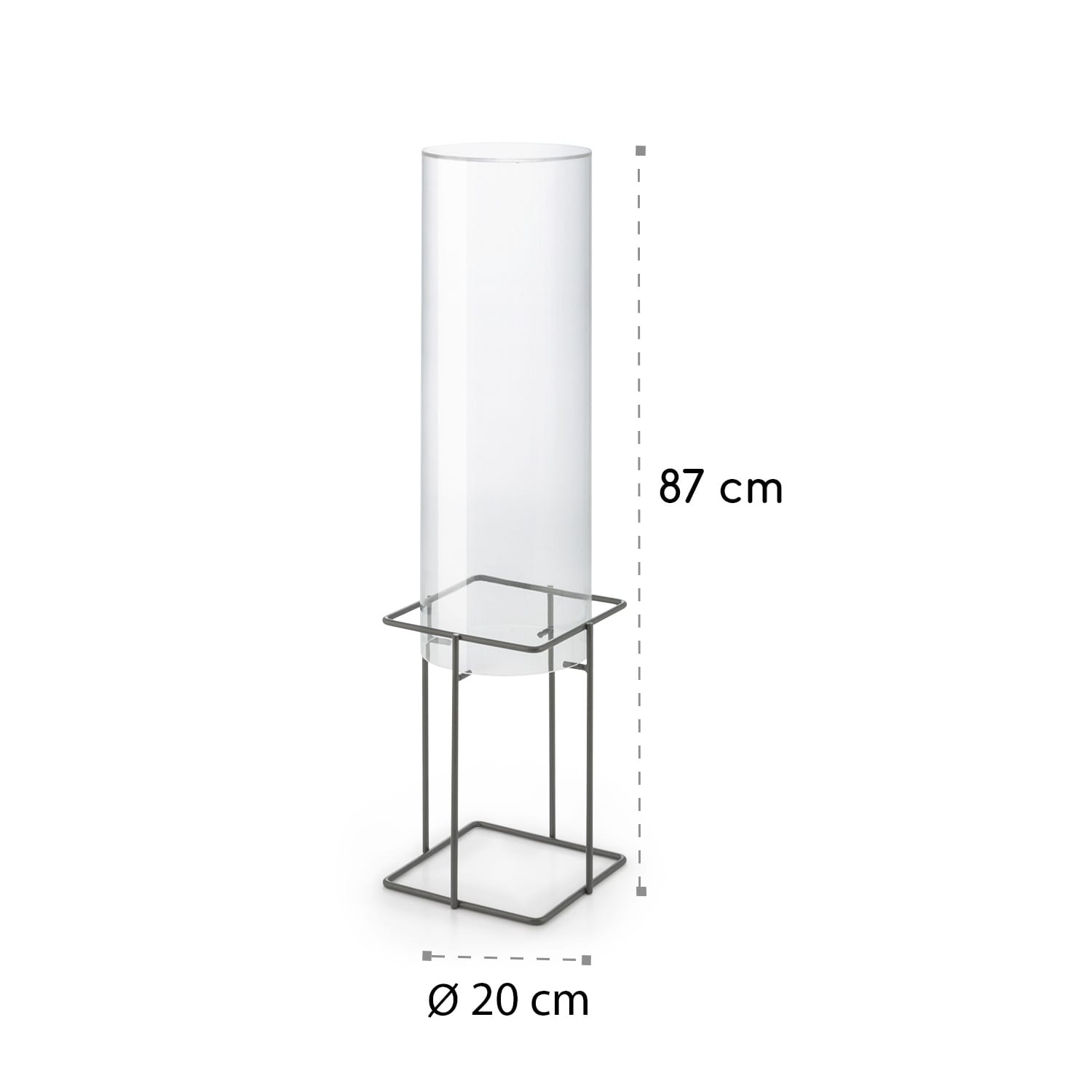 Skydive 60 Torre para peces 60 cm Ø 20 cm cristal acrílico metal transparente