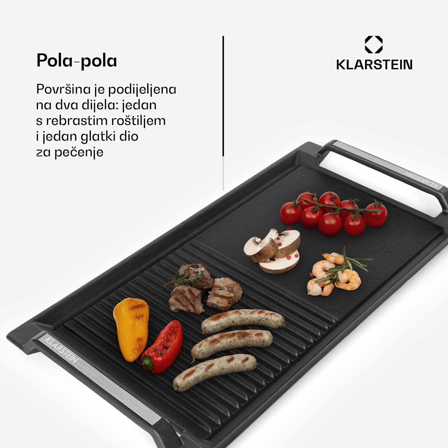 Delicatessa Grill Pan, roštilj ploča, pribor za indukcijsku ploču, crni 