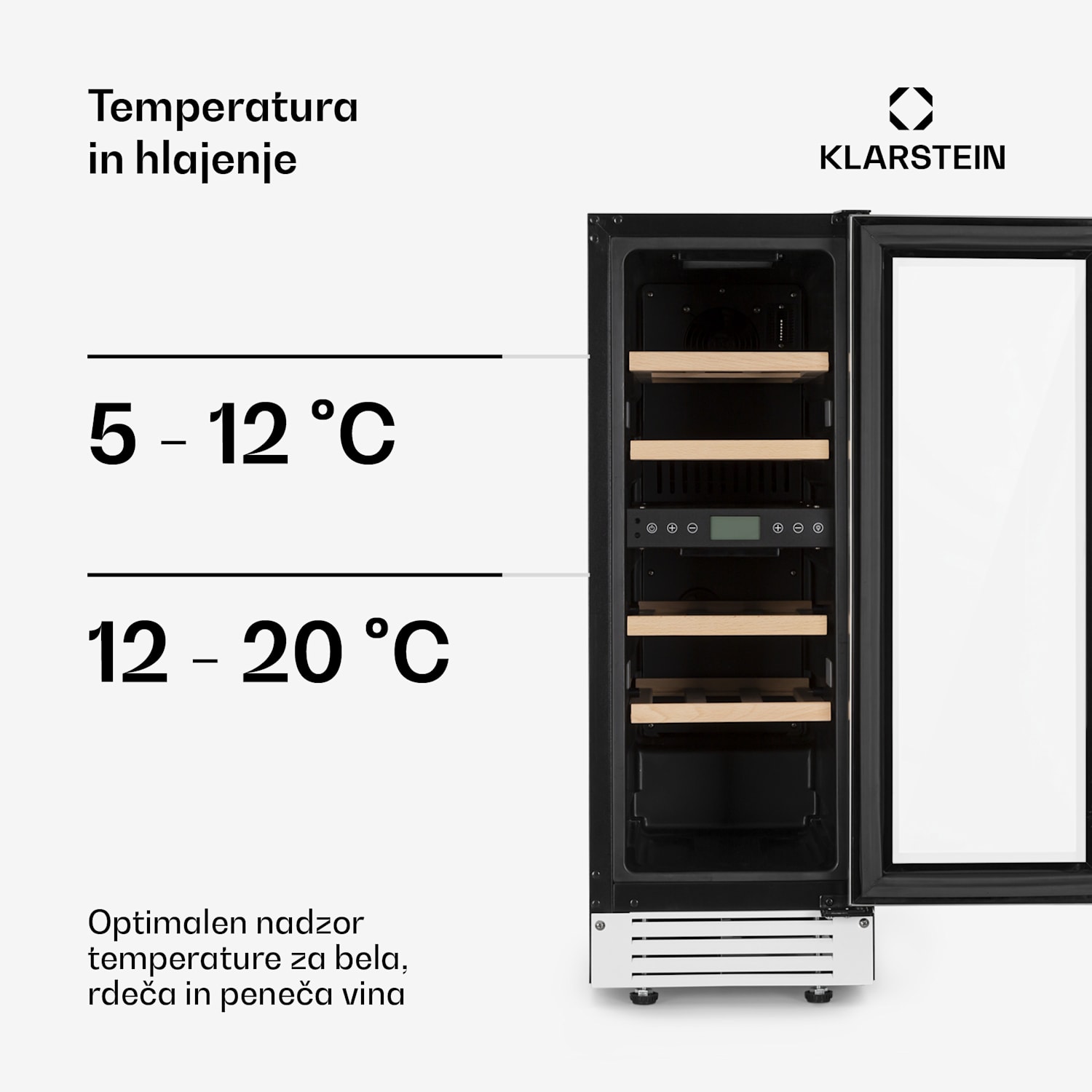 Vinovilla 17, dvoconska vinska omara, 53 l, 17 steklenic, 3 barve, bela 