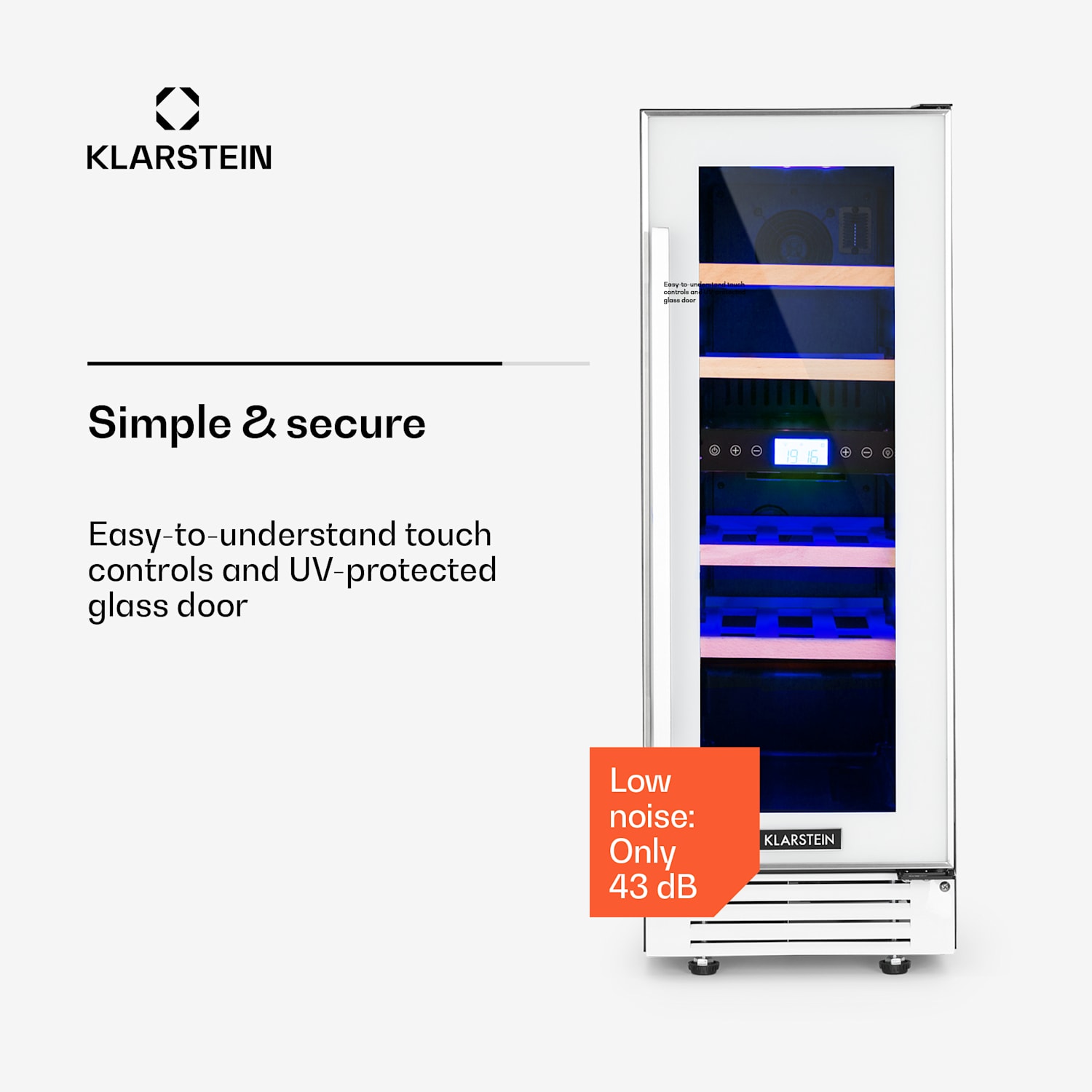 Vinovilla 17 Built-In Duo kaksialueinen viinijääkaappi 53l 17 pullolle 3 väriä lasiovi 17 pulloa | 2 jäähdytysalue | Valkoinen Lasi