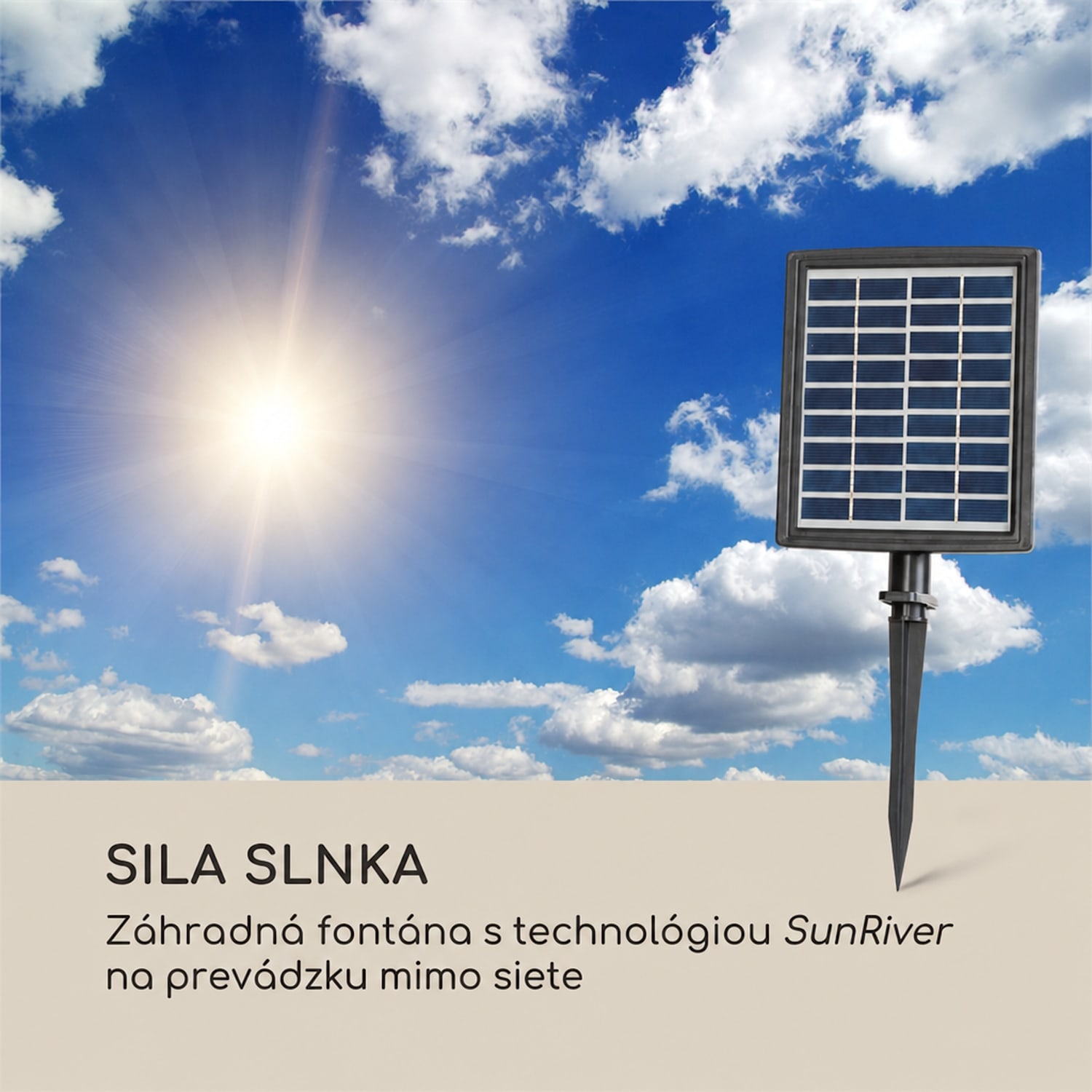 Mantua záhradná fontána kaskáda 4 stupne akumulátor 2,8W solárne LED 
