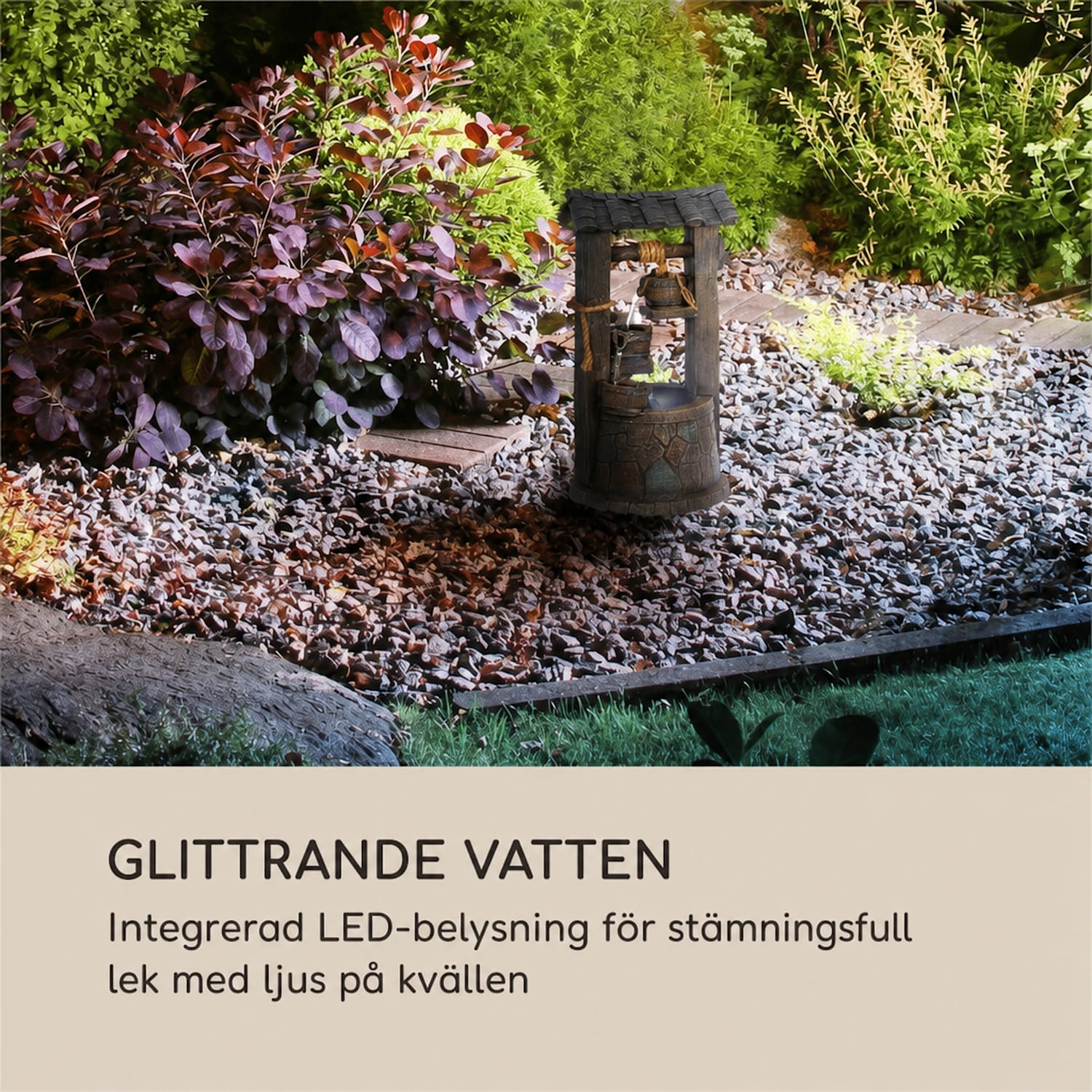 Speyer kaskadfontän trädgårdsfontän 4 steg batteri 2,8 W sol LED 
