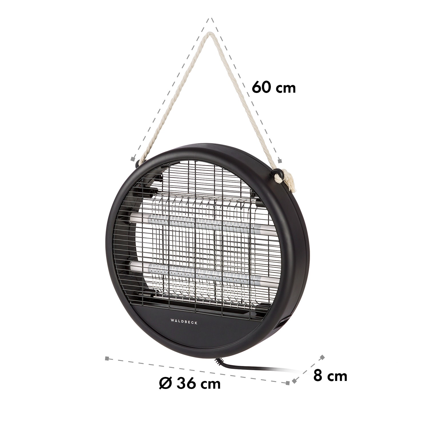 Skyfall RD, capcană pentru insecte, 3,5 W, 150 m², LED-uri, container de colectare, lanț, negru 