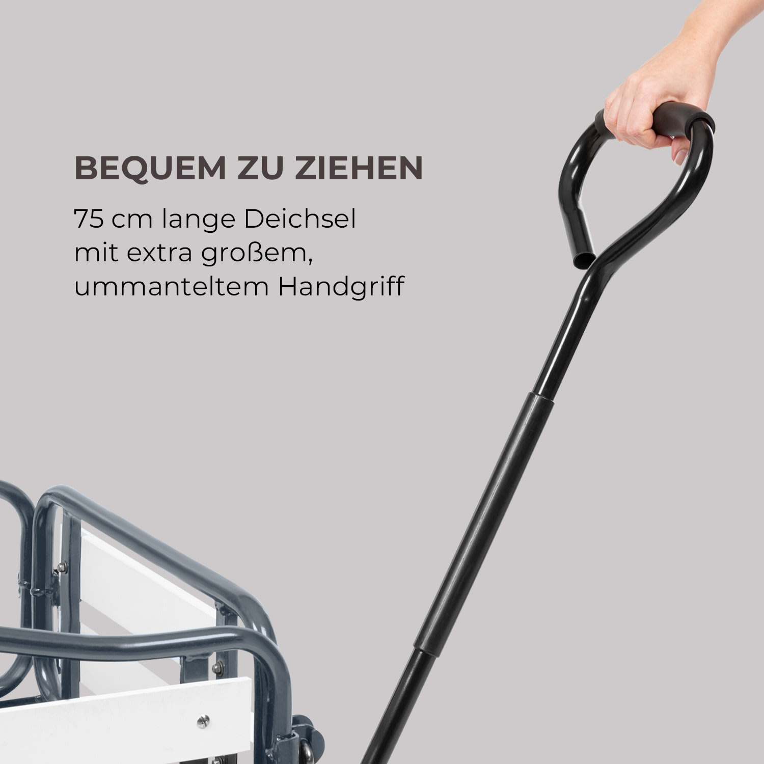 Ventura chariot à main charrette charge lourde 300 kg acier WPC noir 