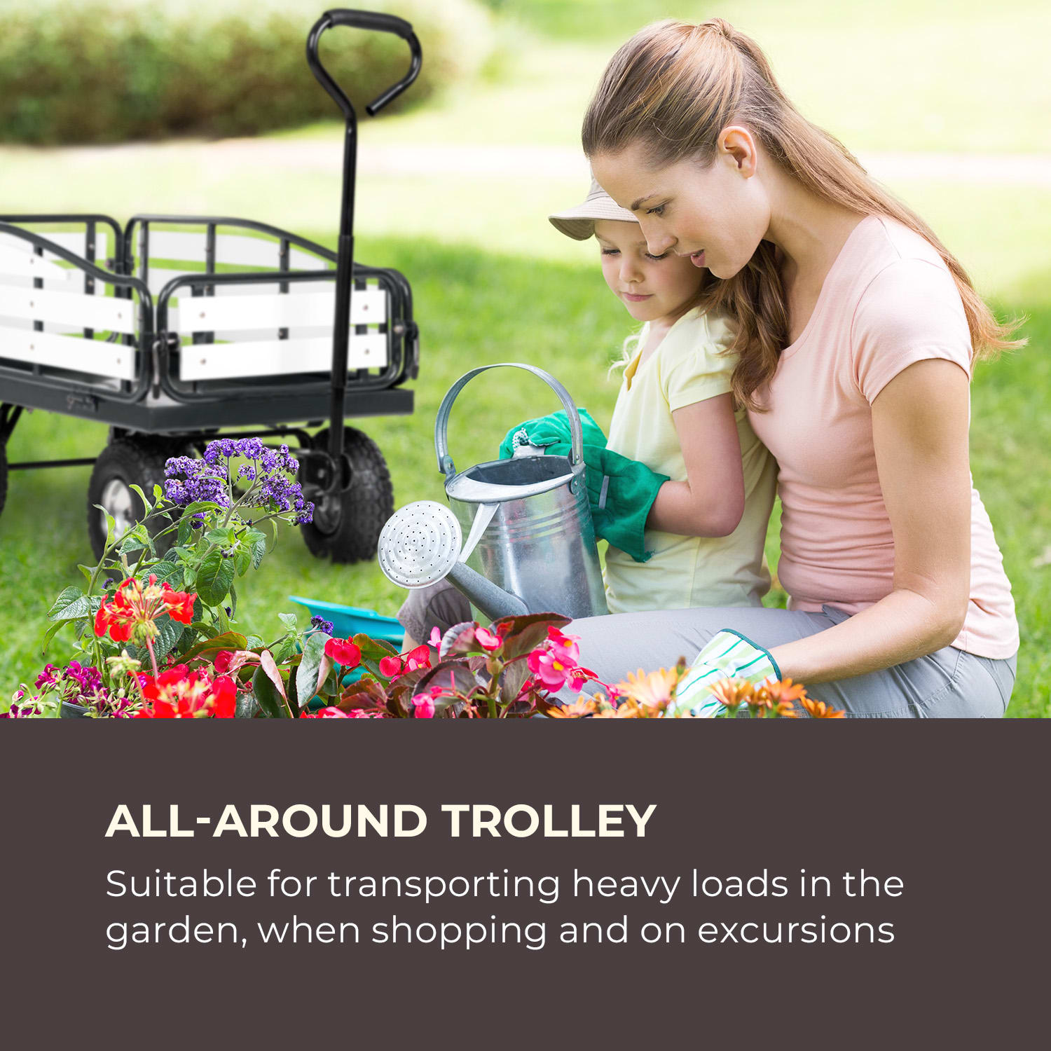 Ventura käsikärryt vetokärry maksimikuormitus 300 kg terästä puukomposiittia musta Antrasiitti