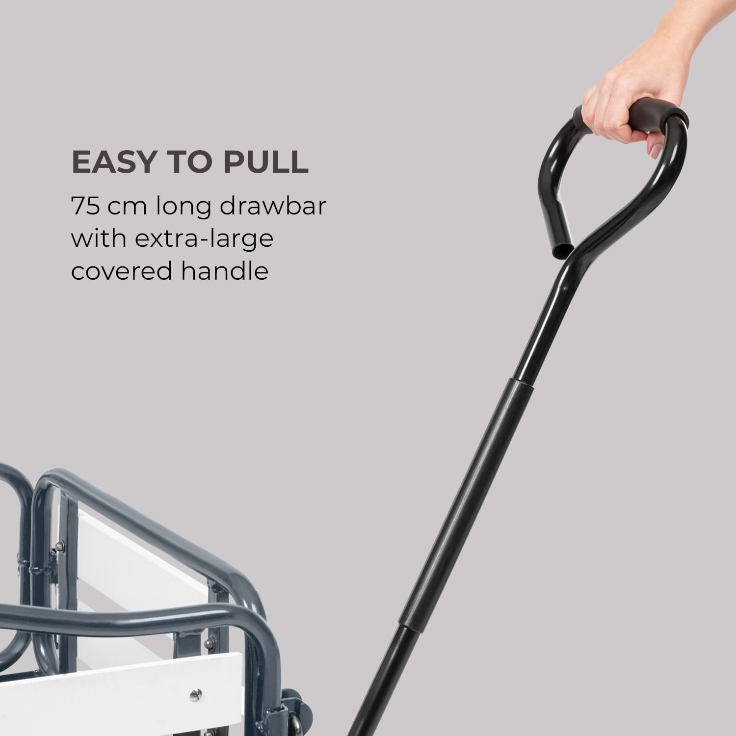 Ventura käsikärryt vetokärry maksimikuormitus 300 kg terästä puukomposiittia musta Antrasiitti