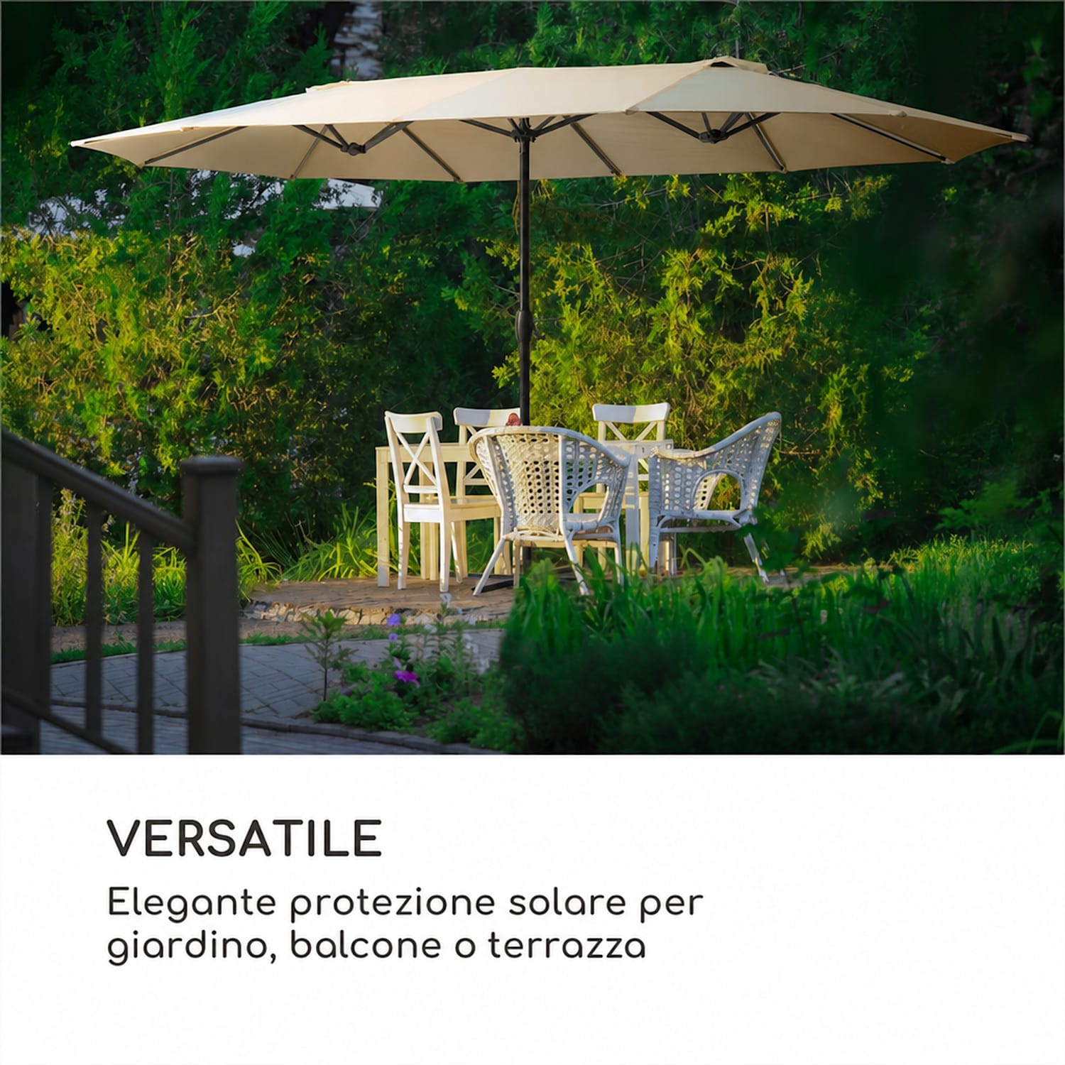 Twin Peaks ombrellone poliestere UV 50 idrorepellente crema Crema