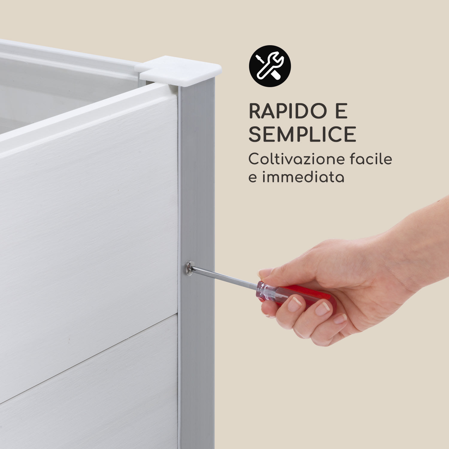 Nova Grow Aiuola da Giardino 100x91x50 cm WPC Effetto Legno bianco 100 x 91 x 50 cm