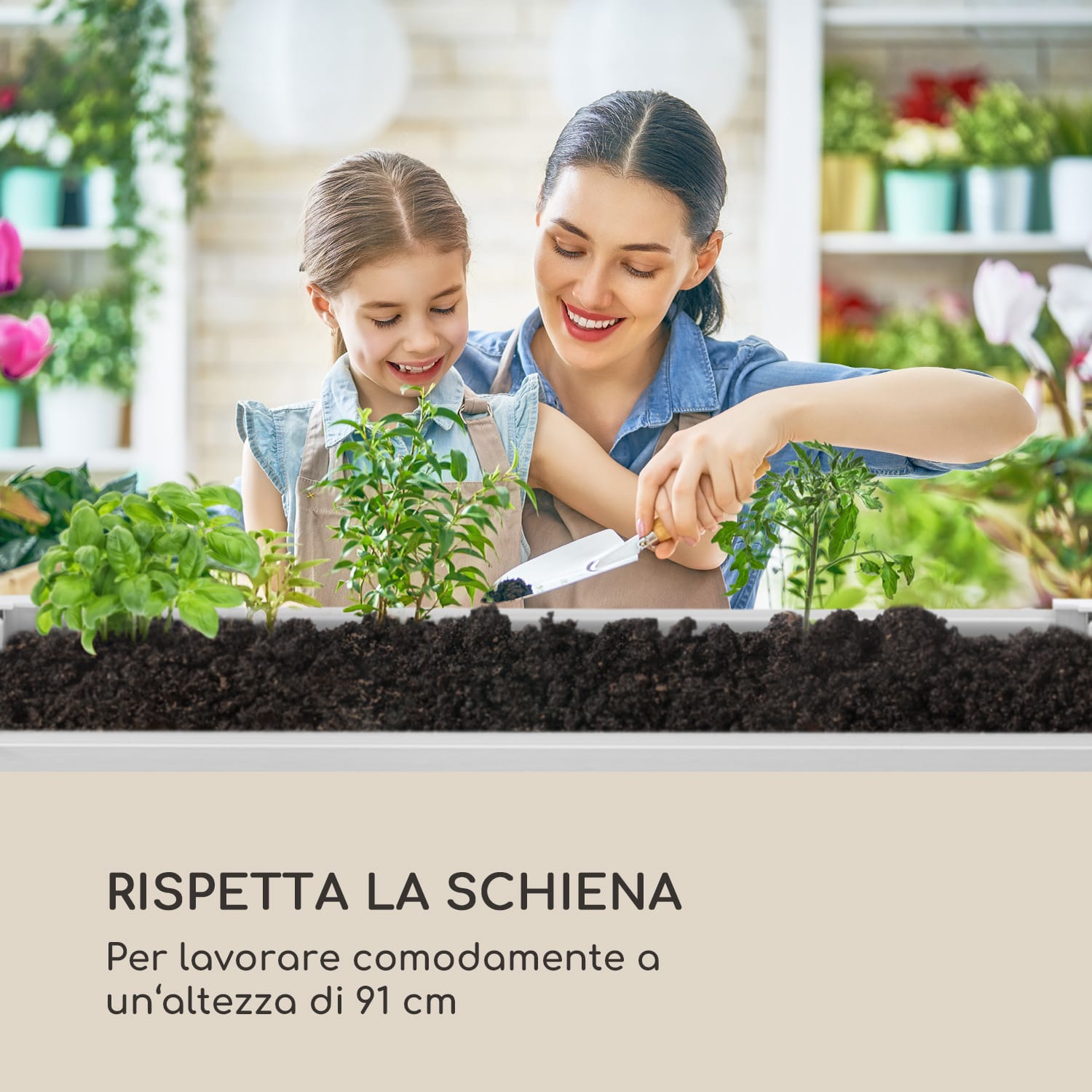 Nova Grow Aiuola da Giardino 100x91x50 cm WPC Effetto Legno bianco 100 x 91 x 50 cm