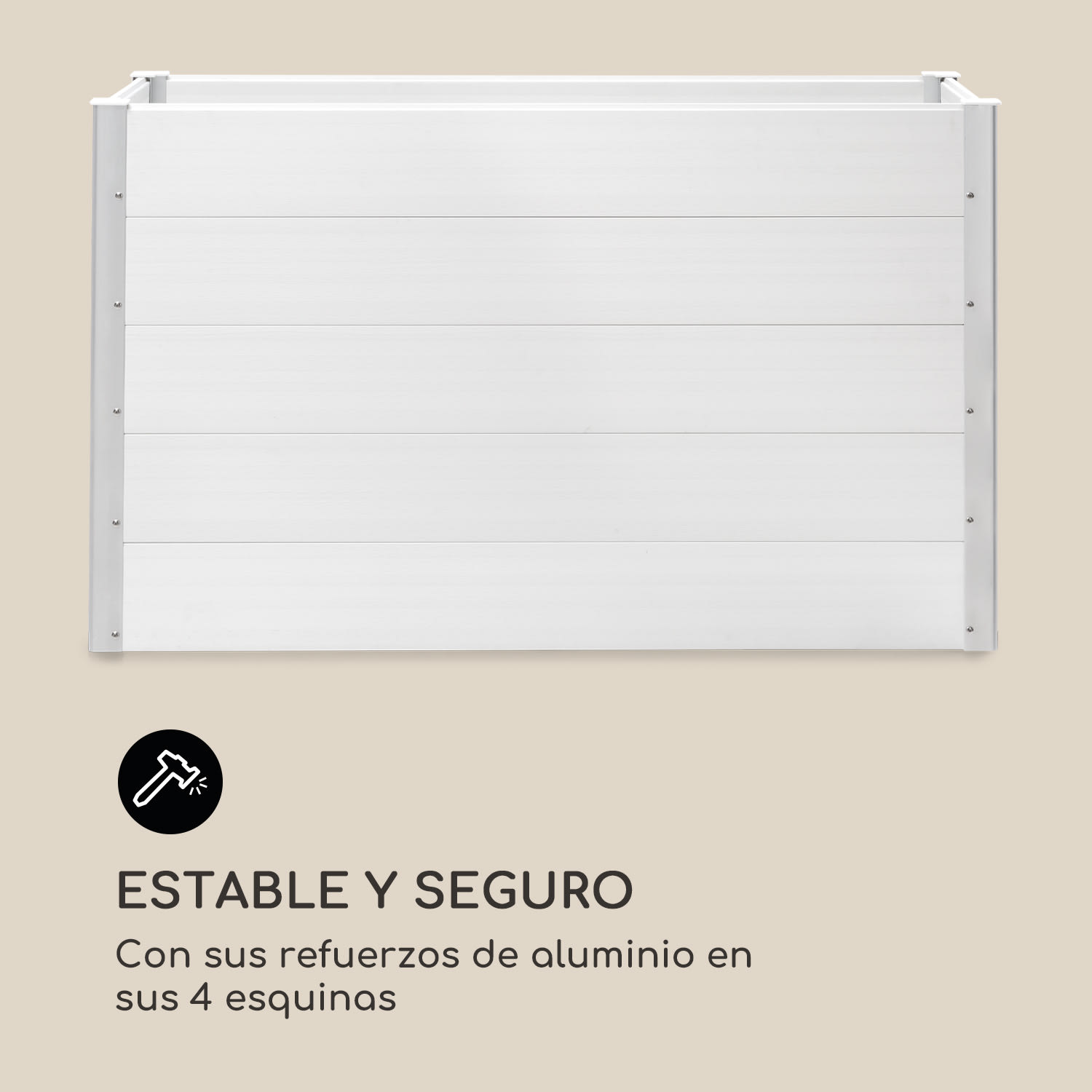 Nova Grow Arriate de jardín 150 x 91 x 50 cm WPC imitación madera color blanco 150 x 91 x 50 cm