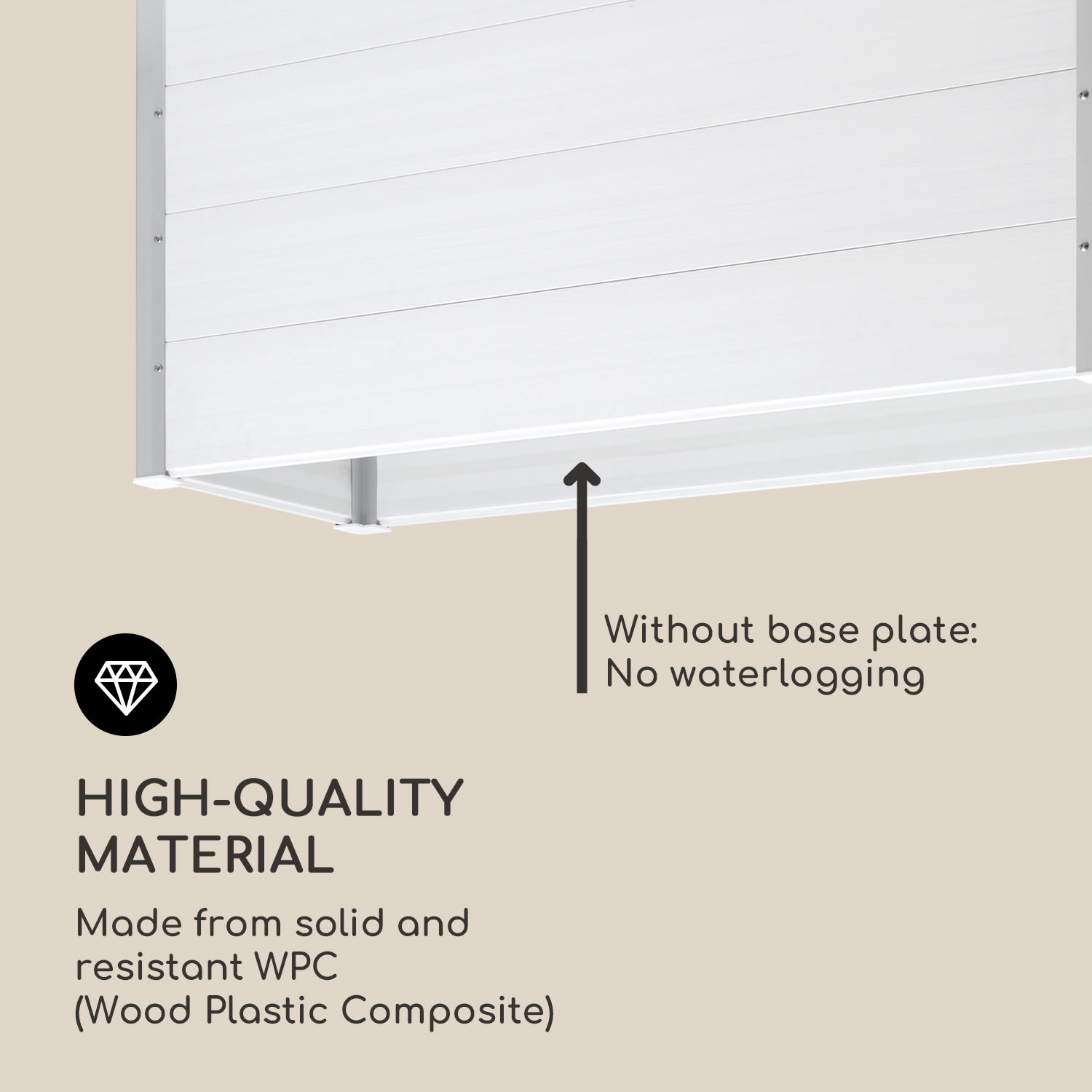 Nova Grow Raised Planter 150 x 91 x 50 cm WPC Wood Look White 150 x 91 x 50 cm