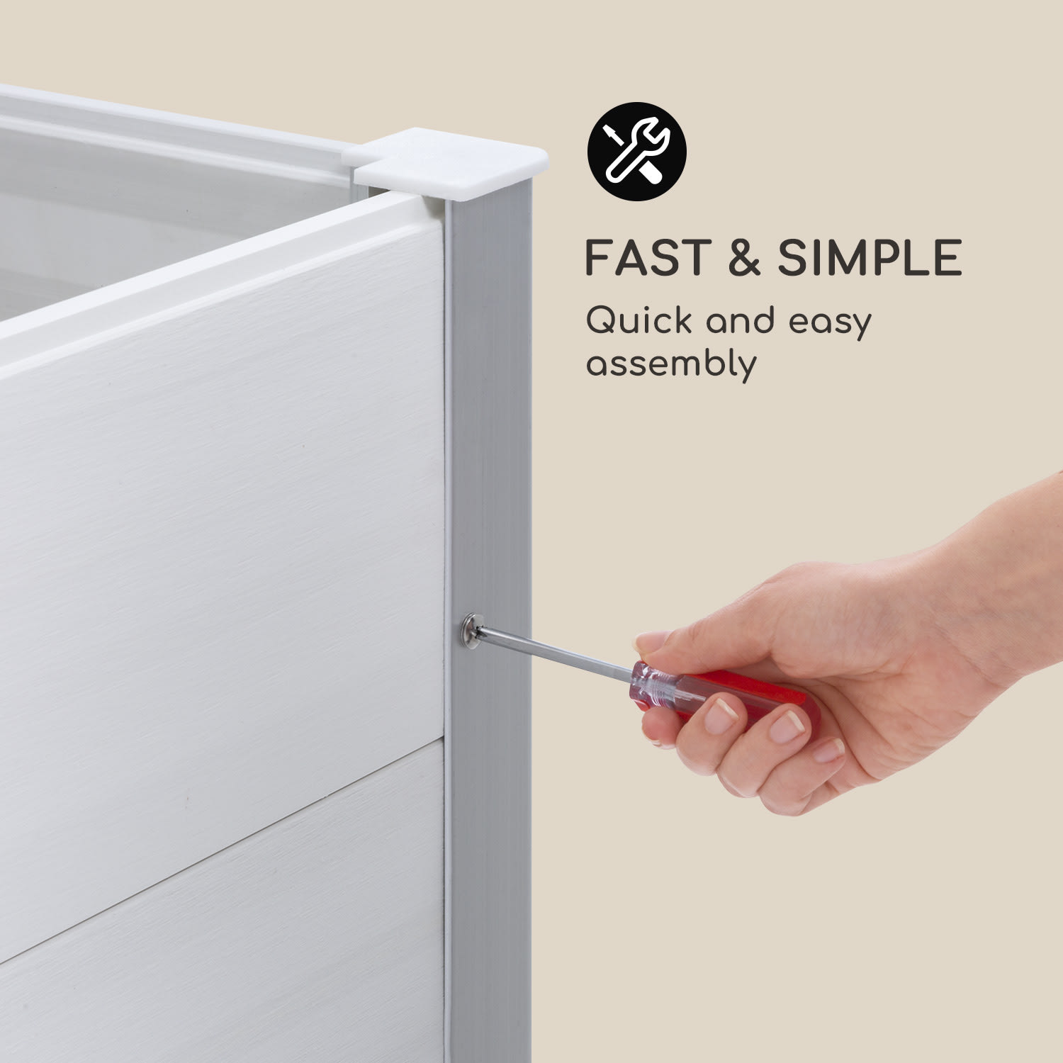 Nova Grow plantenbed 150 x 91 x 50 cm HKC houtoptiek wit 150 x 91 x 50 cm