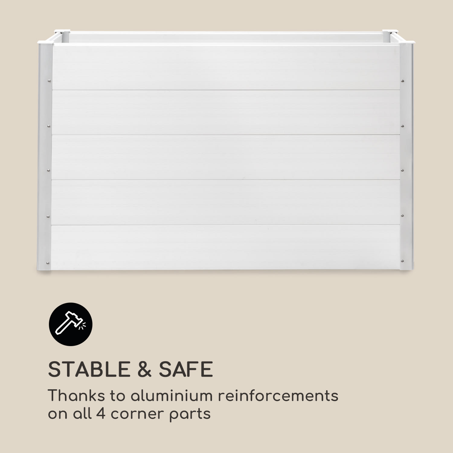 Nova Grow Raised Planter 150 x 91 x 50 cm WPC Wood Look White 150 x 91 x 50 cm