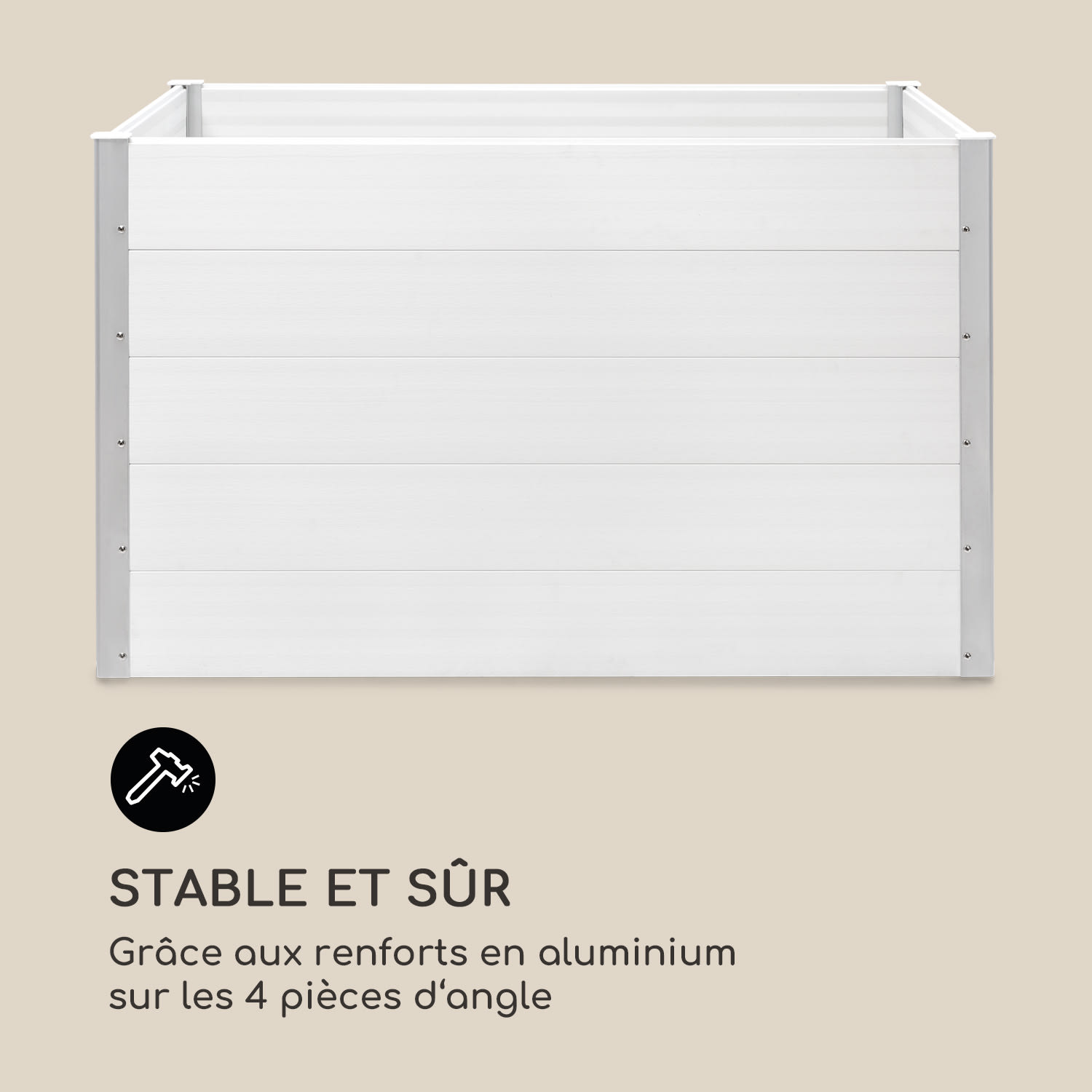 Nova Grow plantenbed 150 x 91 x 100 cm HKC houtoptiek wit 