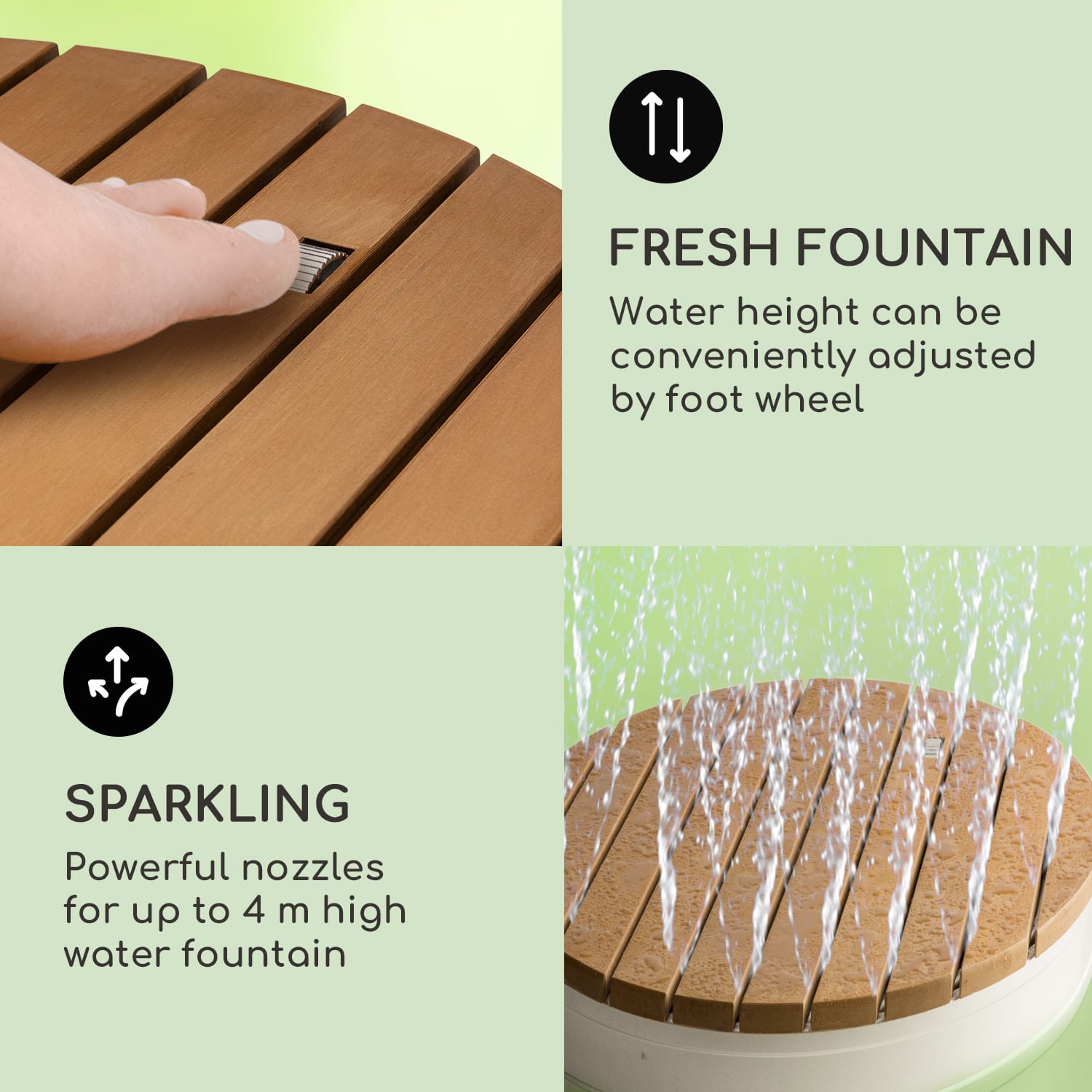 Sumatra Breeze Round, záhradná sprcha, WPC, hliník, Ø70, 4cm, okrúhla 